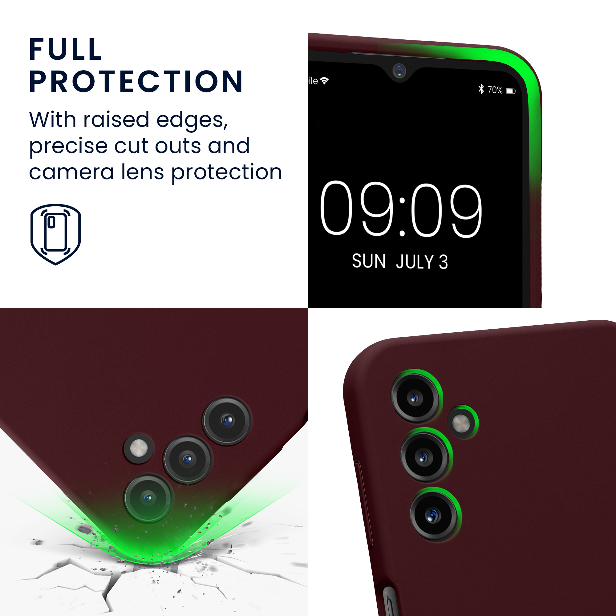 Kryt na mobil Samsung Galaxy A14 5G kwmobile slim matný TPU Bordeaux fialová