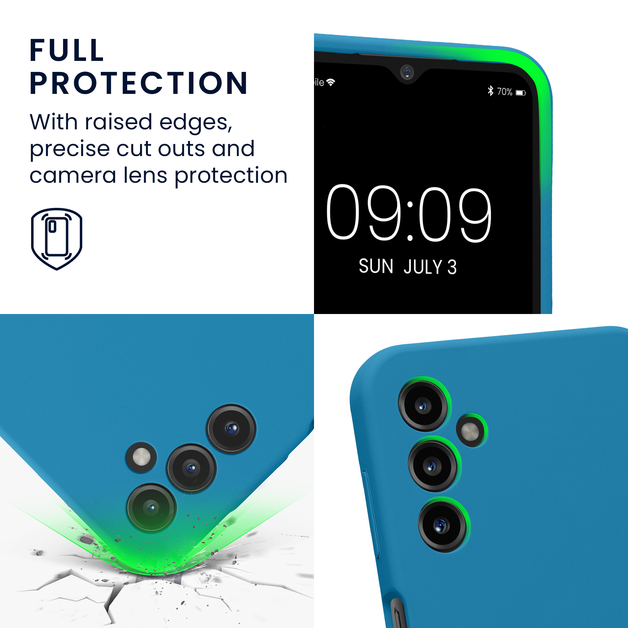 Kryt na mobil Samsung Galaxy A14 5G kwmobile slim matný TPU Karibská modrá