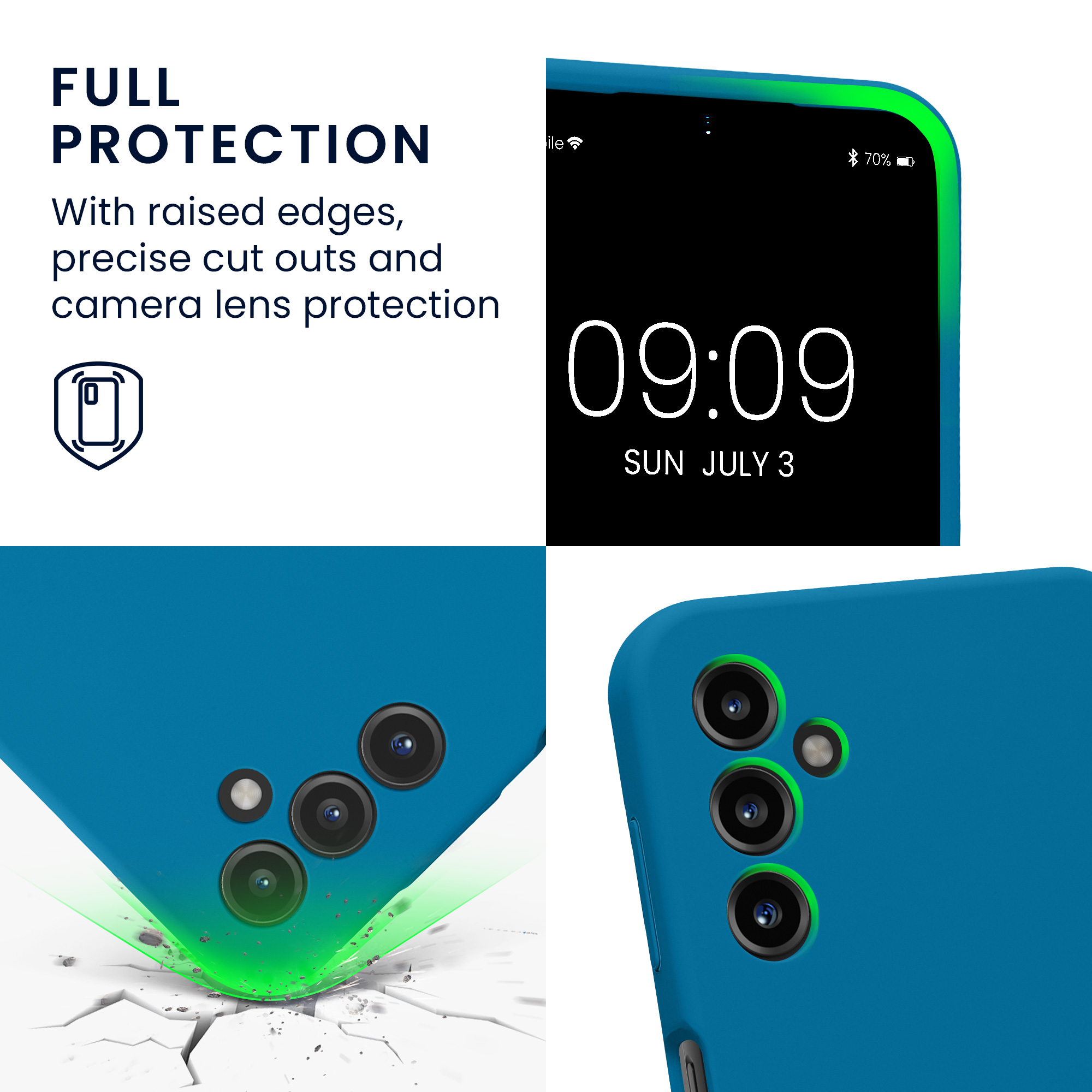 Kryt na mobil Samsung Galaxy A14 5G kwmobile slim matný TPU Modrý útes