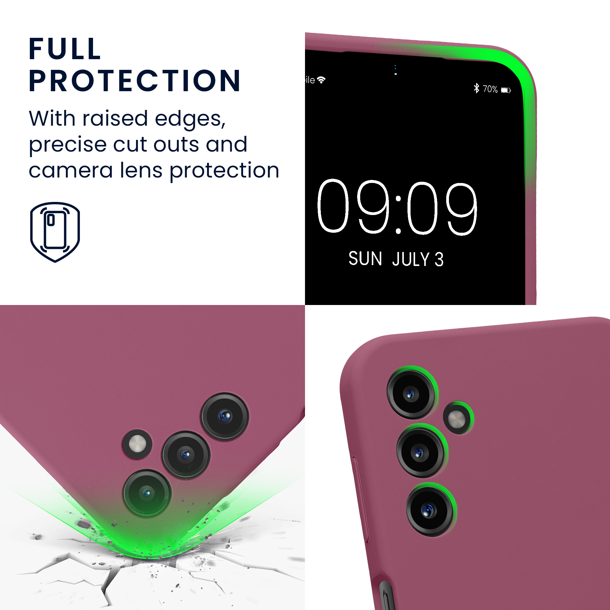 Kryt na mobil Samsung Galaxy A14 5G kwmobile slim matný TPU Orchidejová fialová
