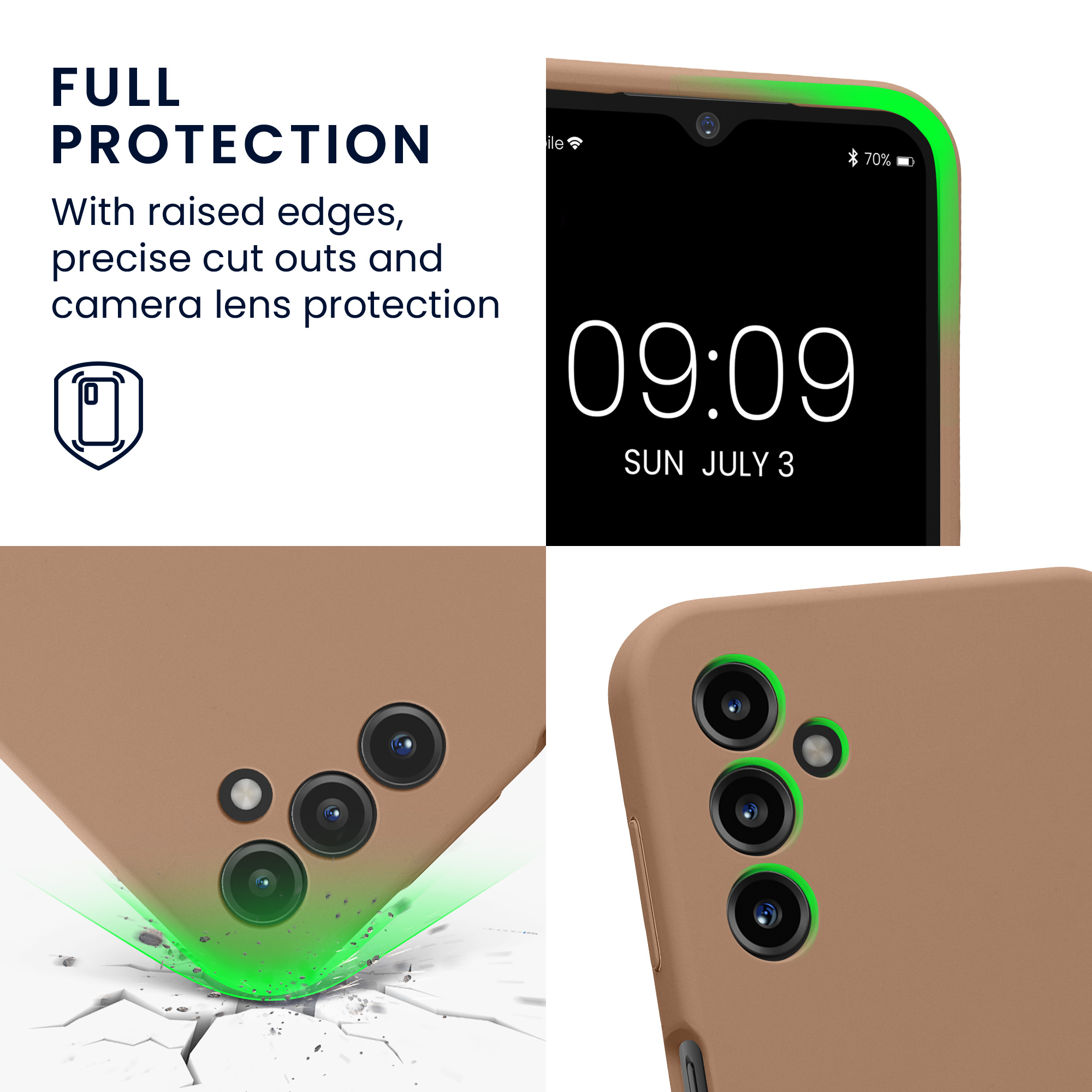 Kryt na mobil Samsung Galaxy A14 5G kwmobile slim matný TPU Cappuccino