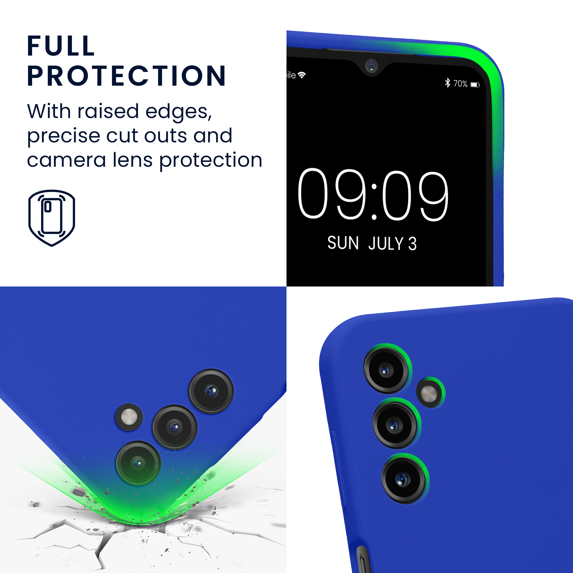Kryt na mobil Samsung Galaxy A14 5G kwmobile slim matný TPU Baltická modrá