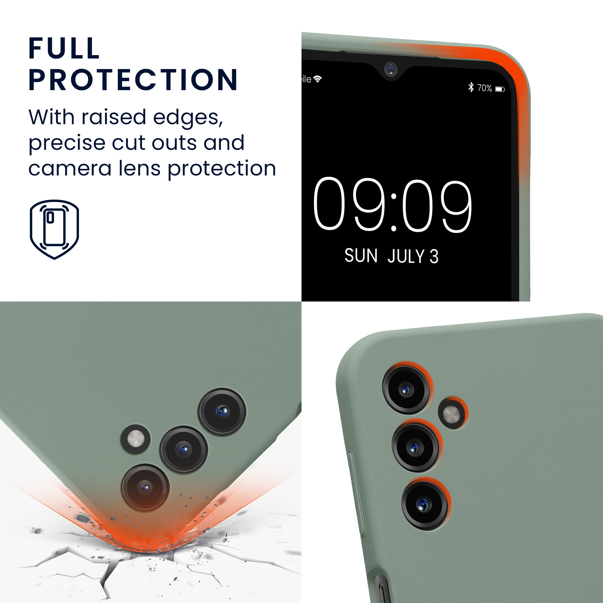 Kryt na mobil Samsung Galaxy A14 5G kwmobile slim matný TPU Zelená po dešti
