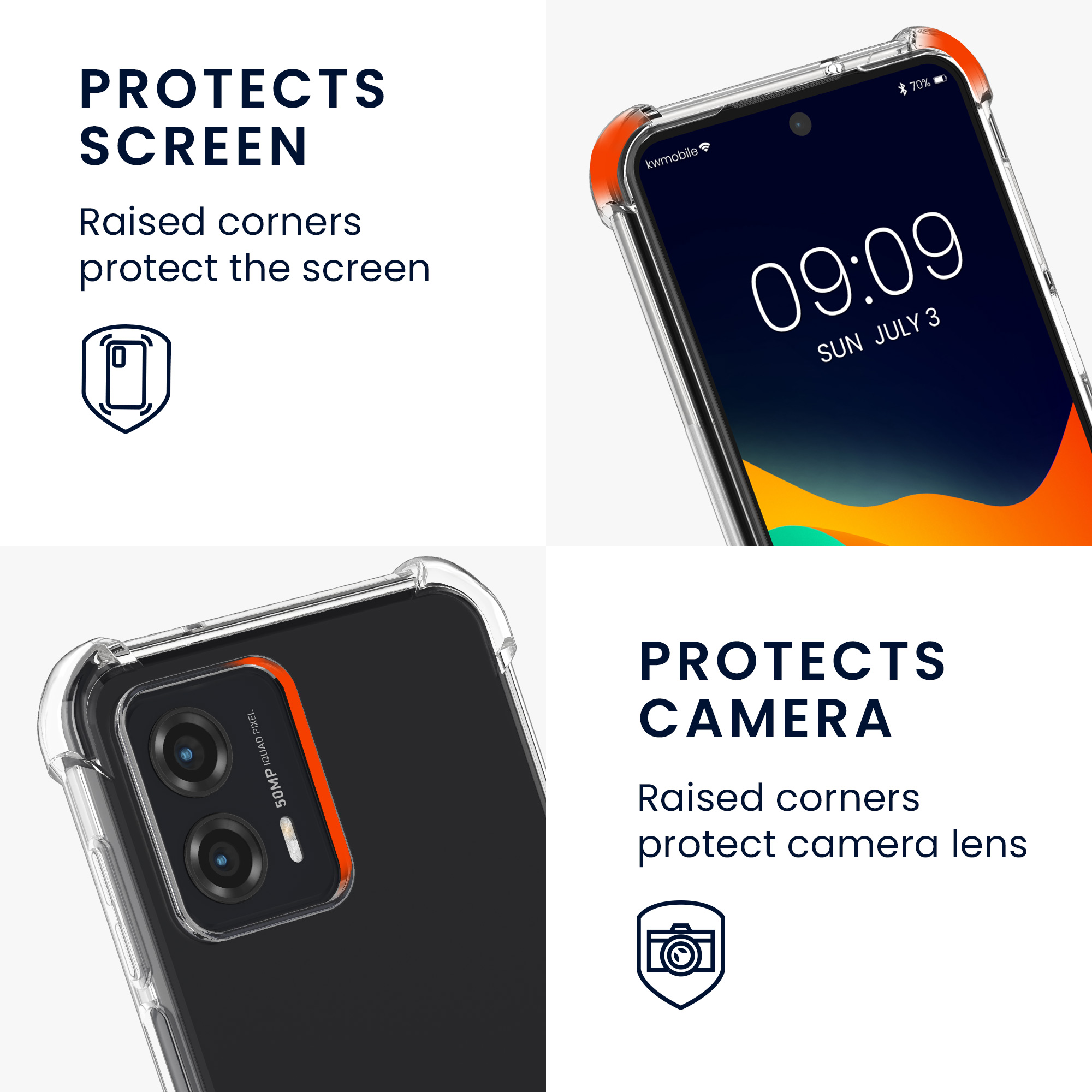 Kryt s popruhem kwmobile pro Motorola Moto G53 5G - Transparentní / černá