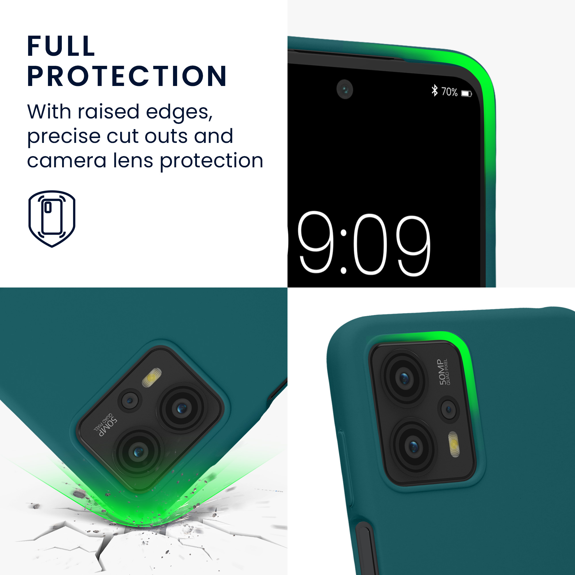 Silikonový kryt kwmobile pro Motorola Moto G23 / Moto G13 - Petrolejová
