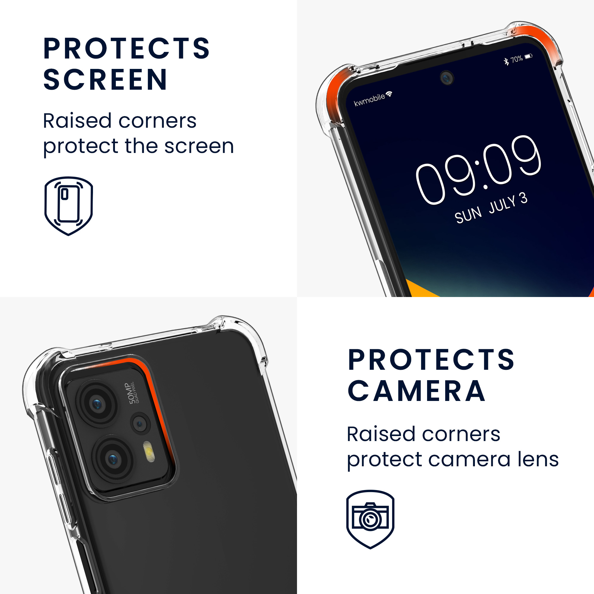 Kryt s popruhem kwmobile pro Motorola Moto G23 / Moto G13 - Transparentní / černá
