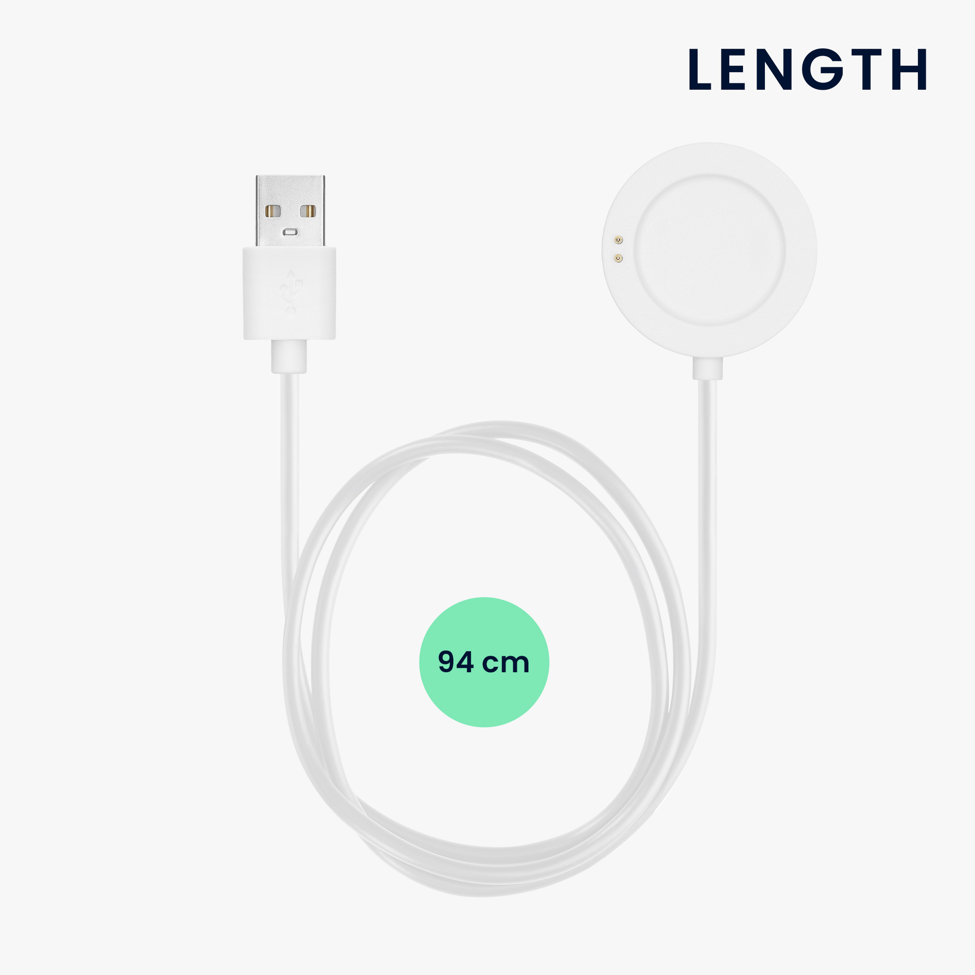 Nabíjecí kabel kwmobile pro Xiaomi Watch S2 (42mm / 46mm), bílá