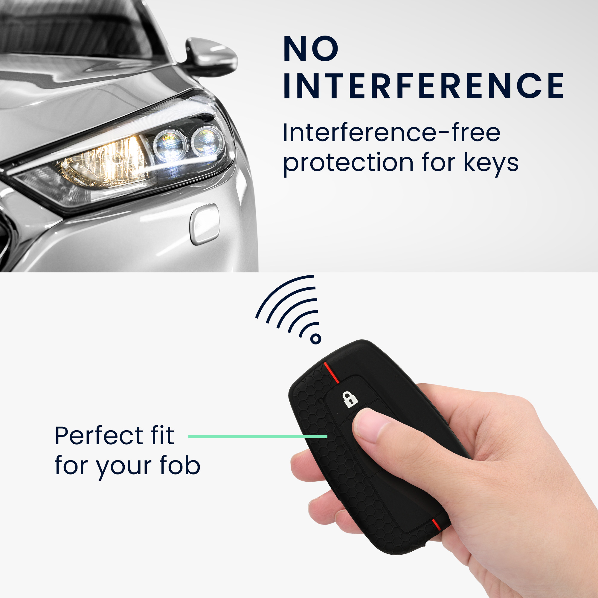 Pouzdro na klíč od auta Toyota 3 Button RAV4 CHR Corolla 2021 Yaris Hilux kwmobile - černá/red