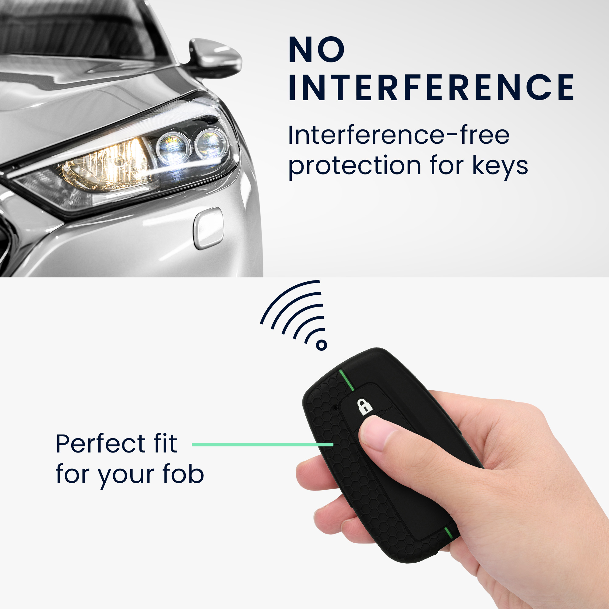 Obal na klíč od auta pro Toyota chytrý klíč se 2 tlačítky kwmobile - černá / zelená