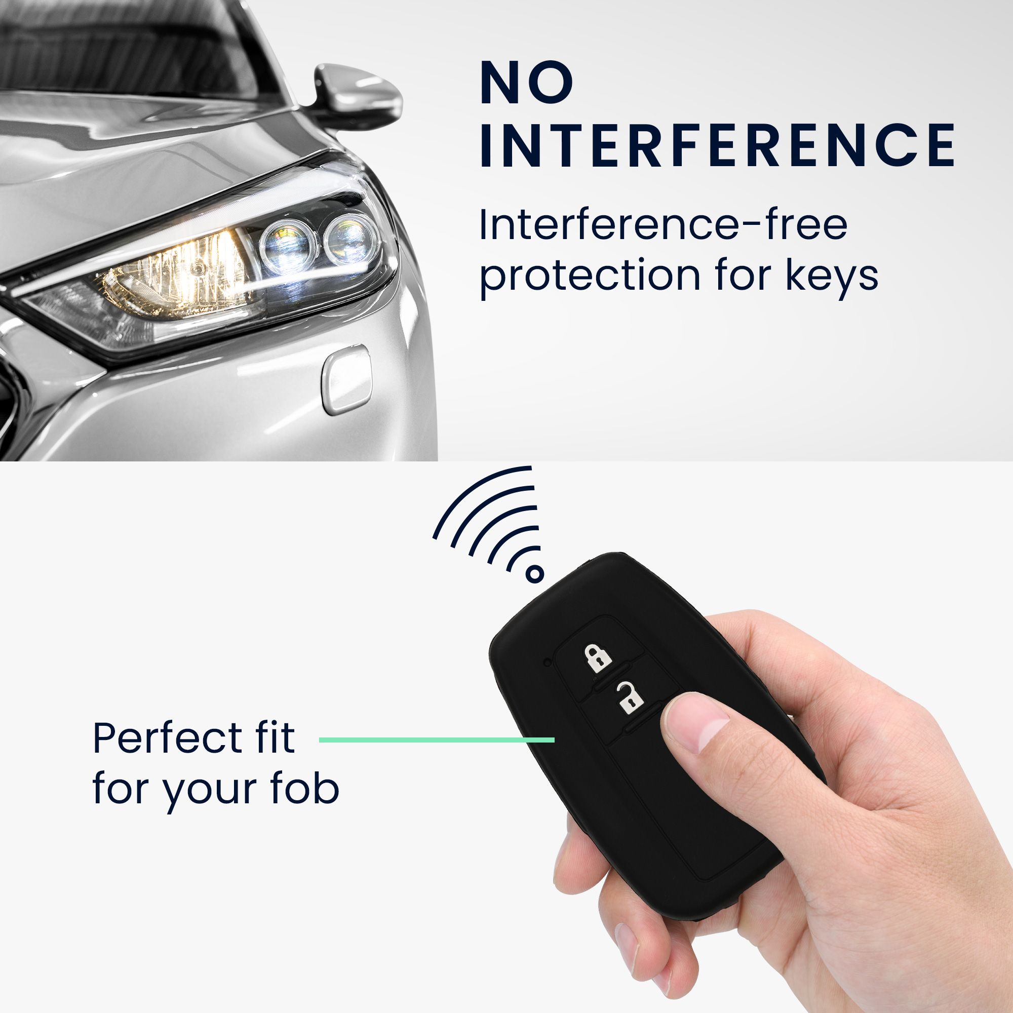 Pouzdro na klíč od auta Toyota 2 Button Car Key Smart Key kwmobile - bílá/černá