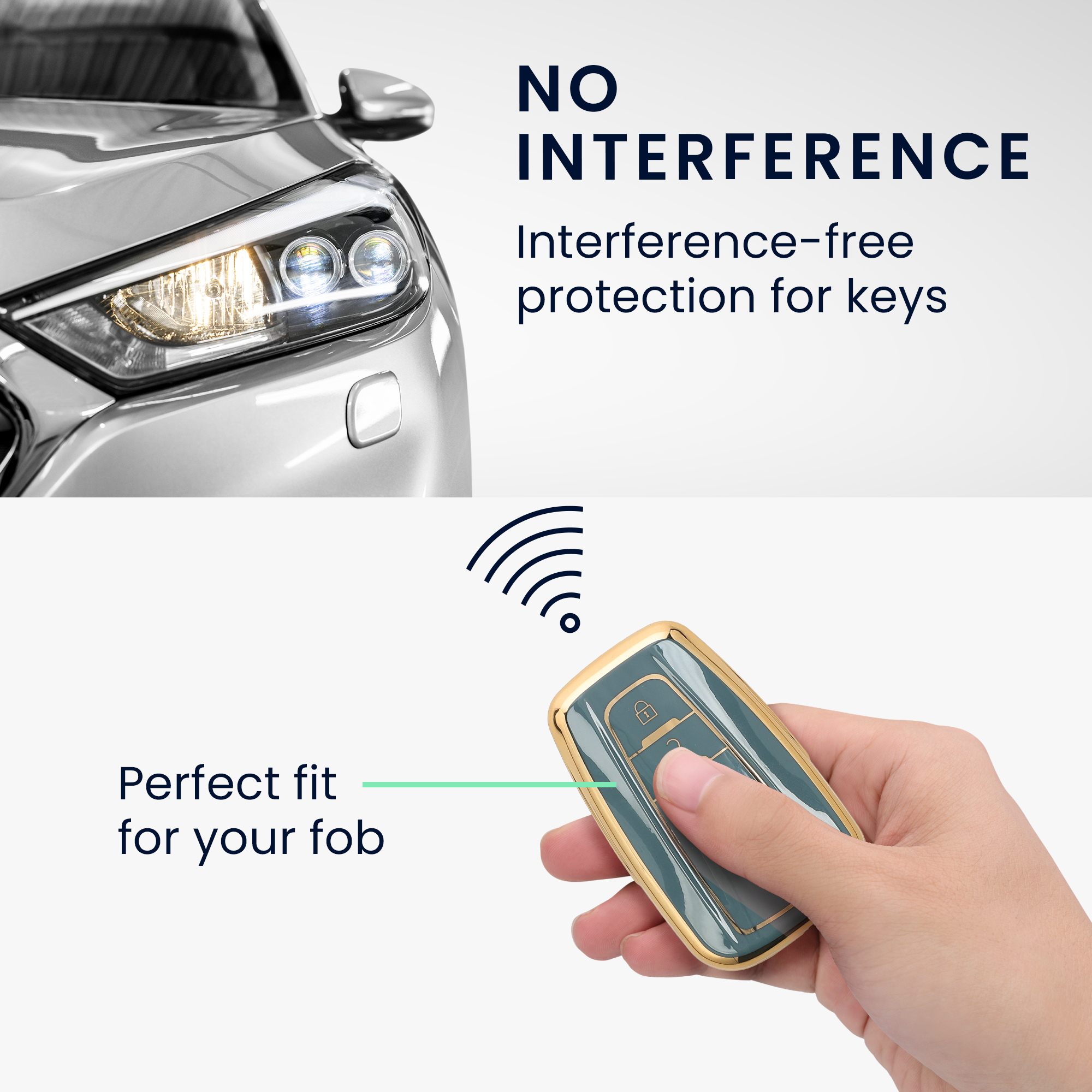 Pouzdro na klíč od auta Toyota 2 Button Car Key Smart Key kwmobile - černá/tmavě modrá