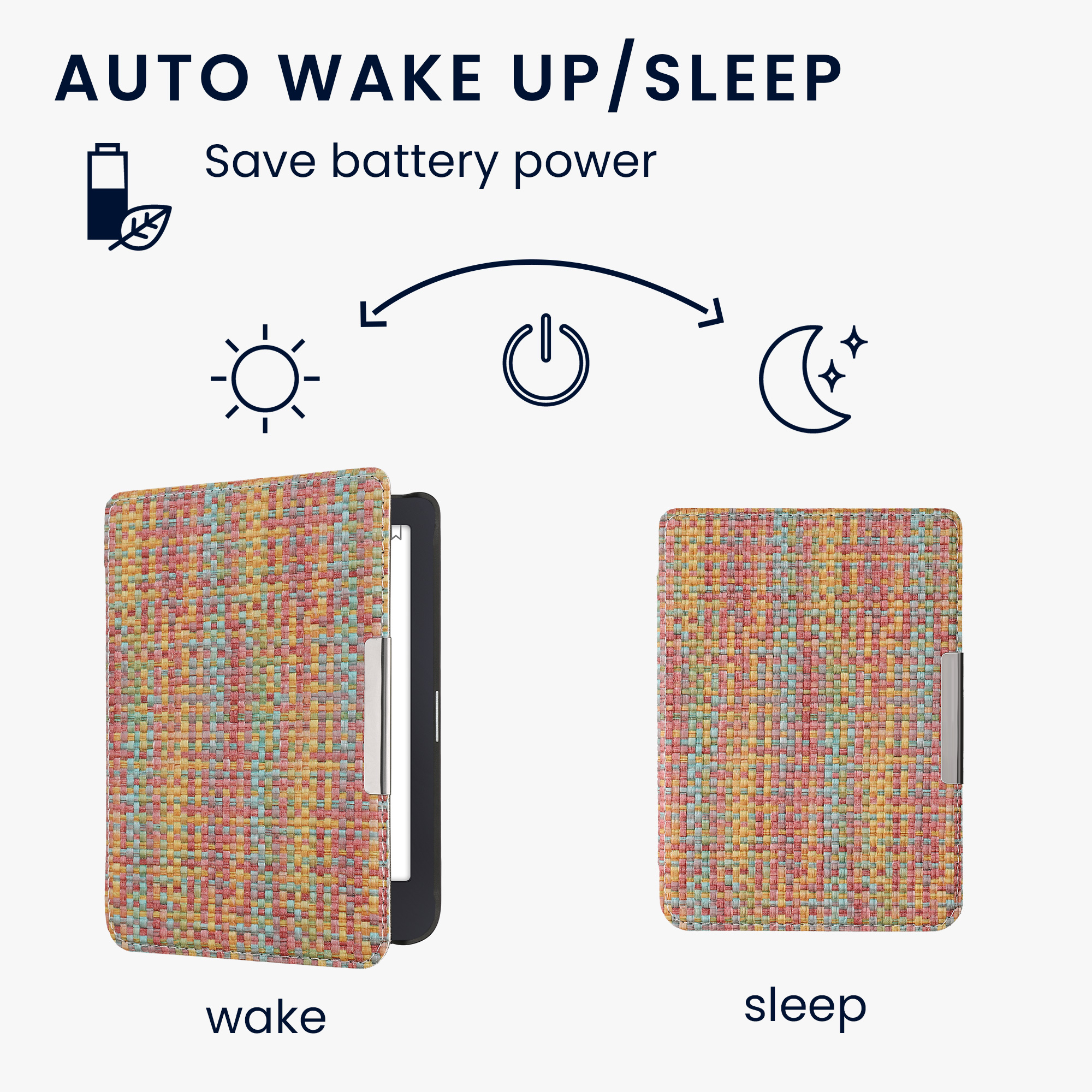 Obal pro Tolino Shine 3 kwmobile - motiv barevný žlutá / červená / zelená