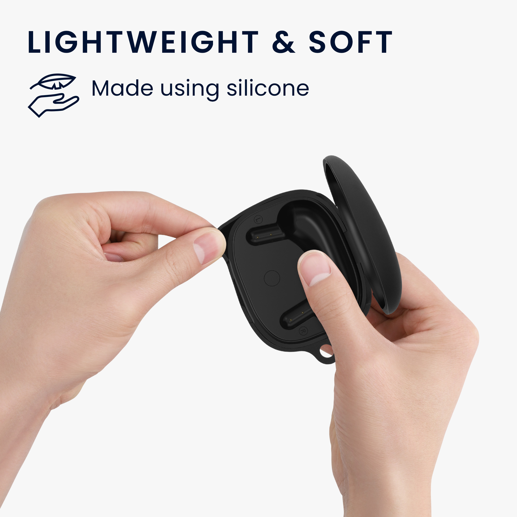 Silikonový kryt pouzdra EarFun Air Pro 3 kwmobile s karabinou černá
