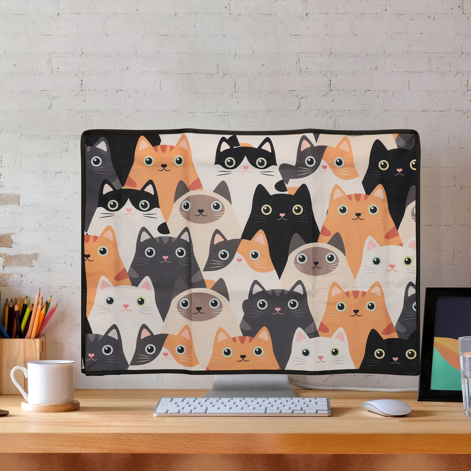 Obal na monitor 24-26" kwmobile motiv koček