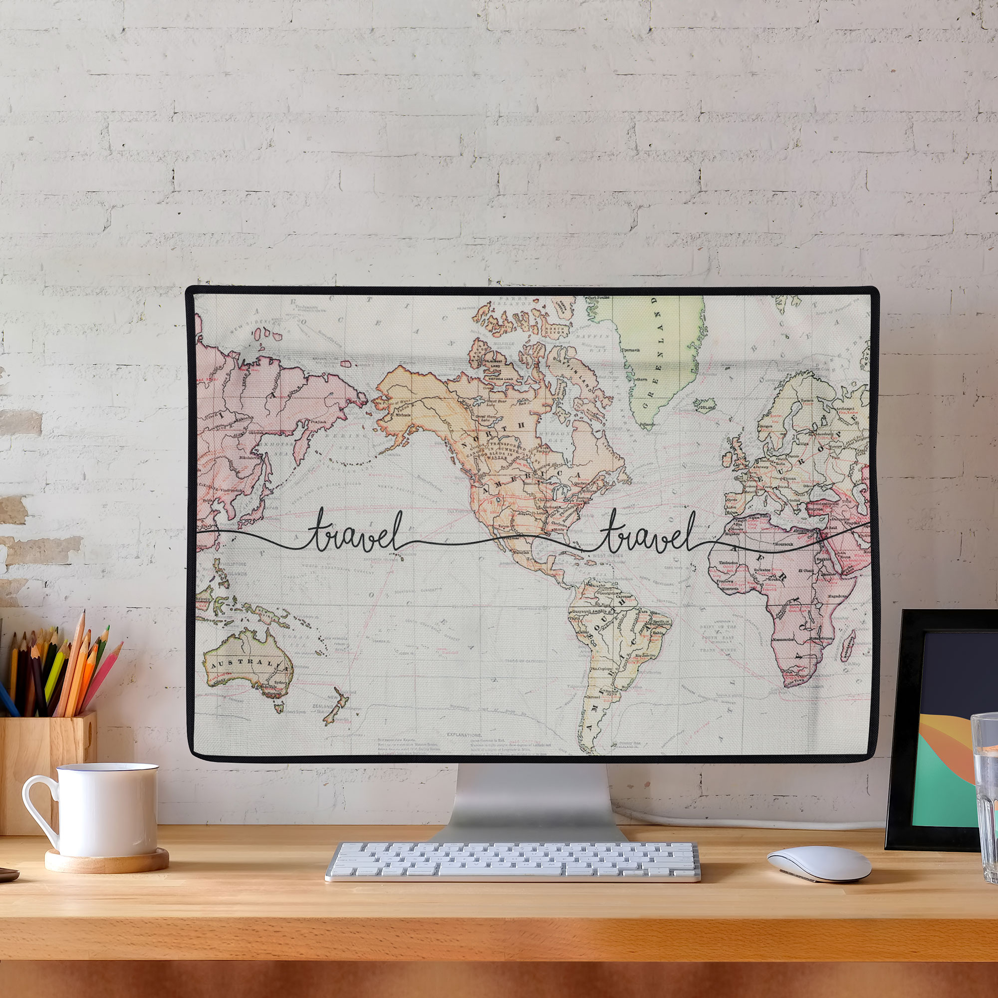 Obal na monitor 24-26" kwmobile motiv cestování