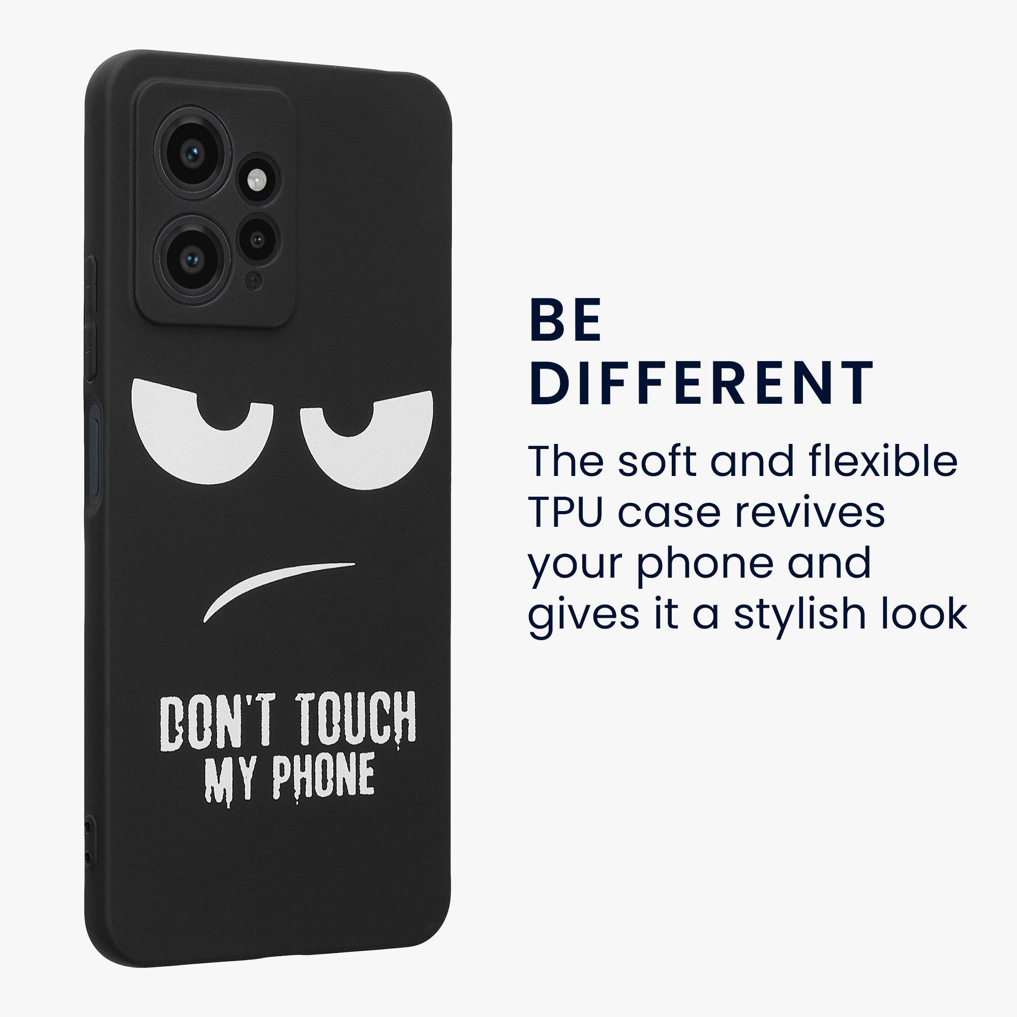 Kryt Xiaomi Redmi Note 12 (4G) Don't Touch TPU bílá/černá kwmobile