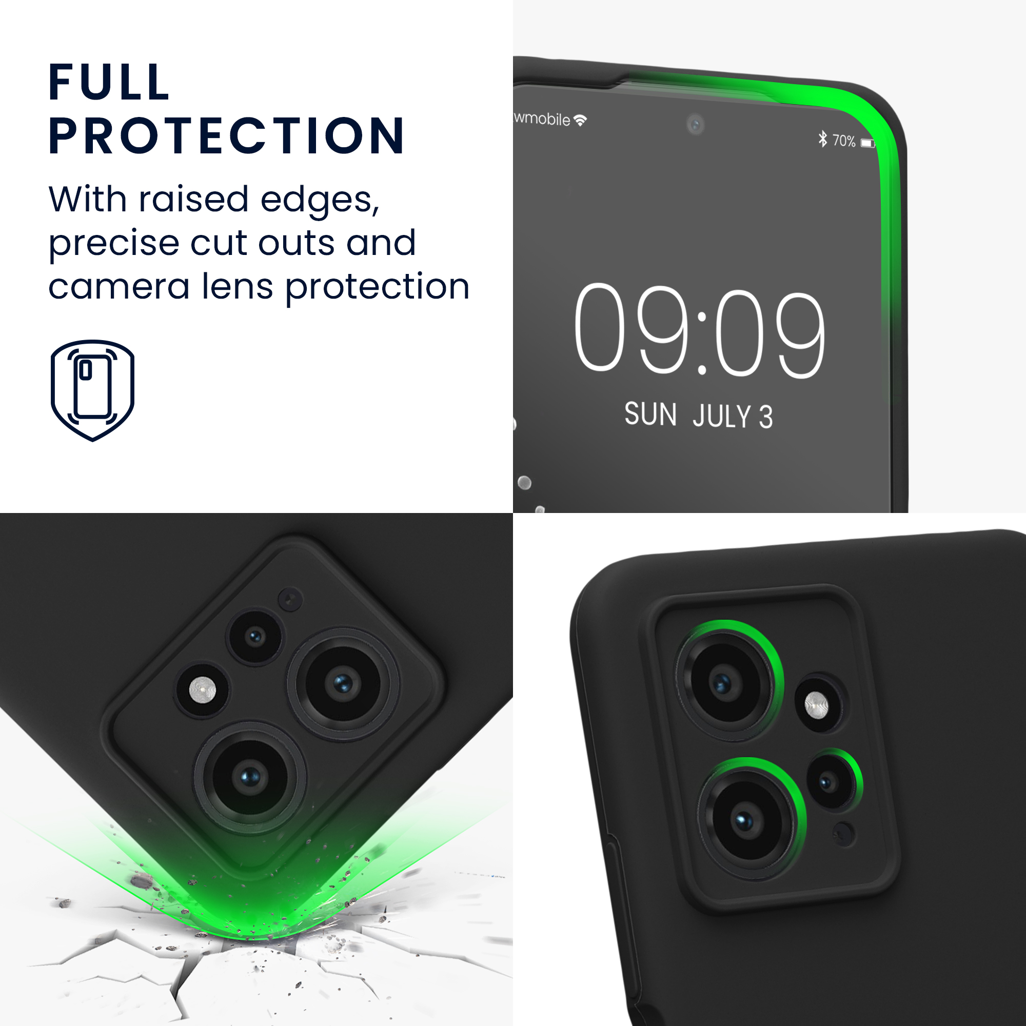 Kryt Xiaomi Redmi Note 12 (4G) silikonový TPU černá kwmobile