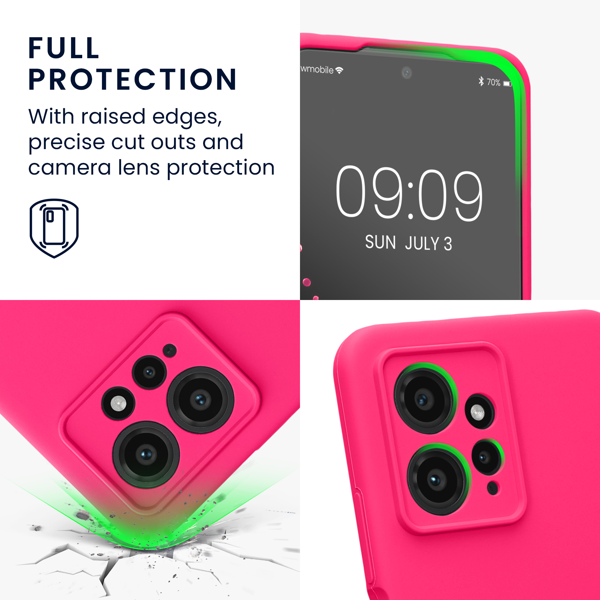 Kryt Xiaomi Redmi Note 12 (4G) silikonový TPU růžová kwmobile