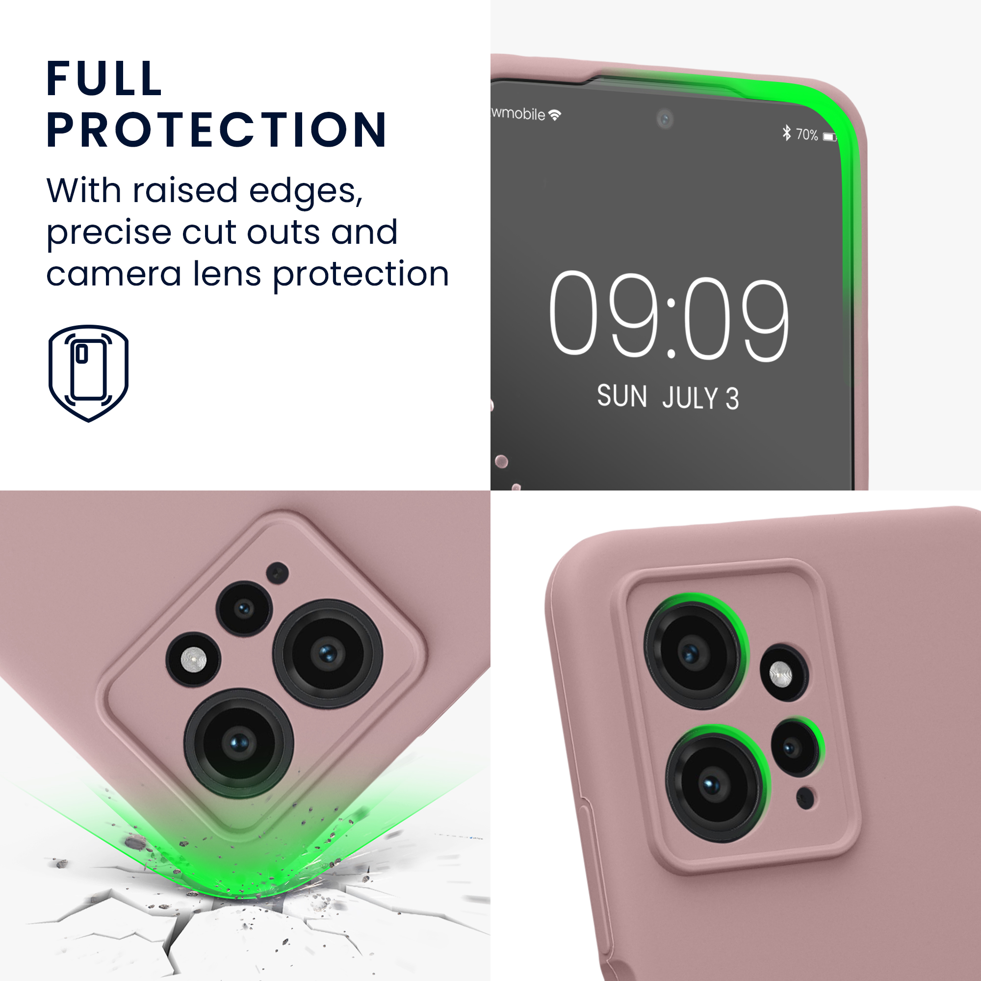 Kryt Xiaomi Redmi Note 12 (4G) silikonový TPU růžová kwmobile
