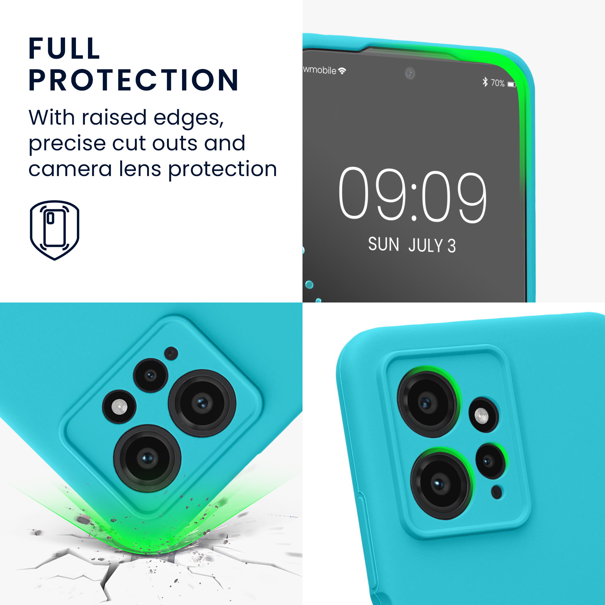 Tenký TPU silikonový kryt pro Xiaomi Redmi Note 12 (4G), povrch příjemný na dotek kwmobile ‑ ledovcová