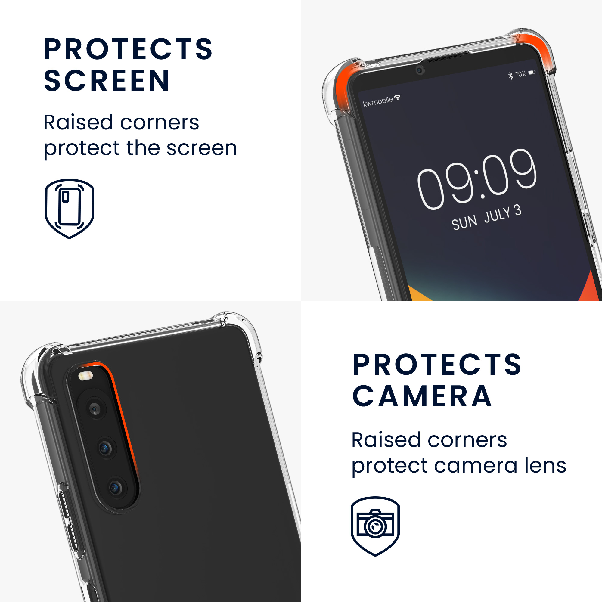 Crossbody pouzdro kwmobile - Sony Xperia 10 V - transparentní