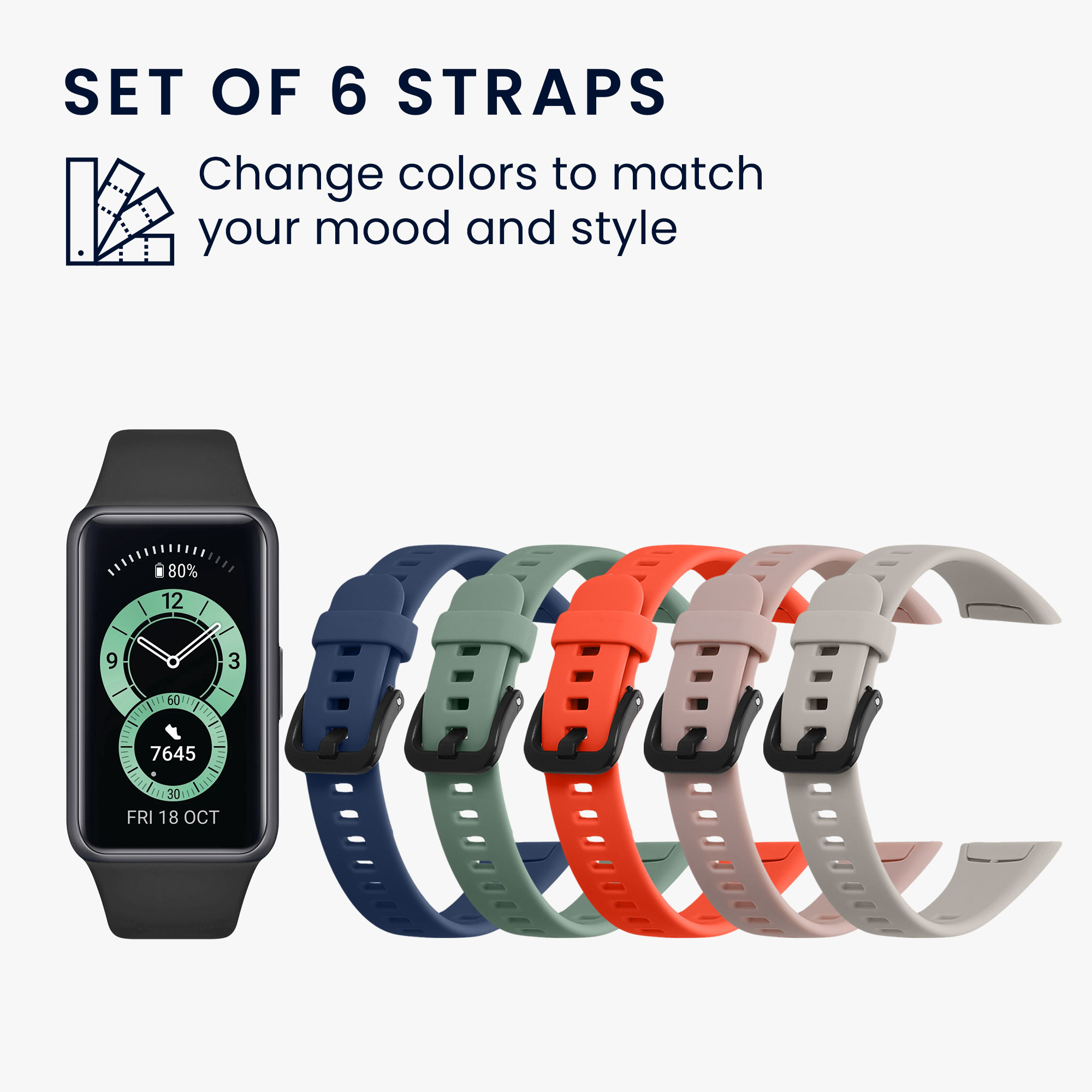 Sada řemínků pro Huawei Band 6 & 6 Pro / Honor Band 7 & 6 kwmobile silikonové - více barev