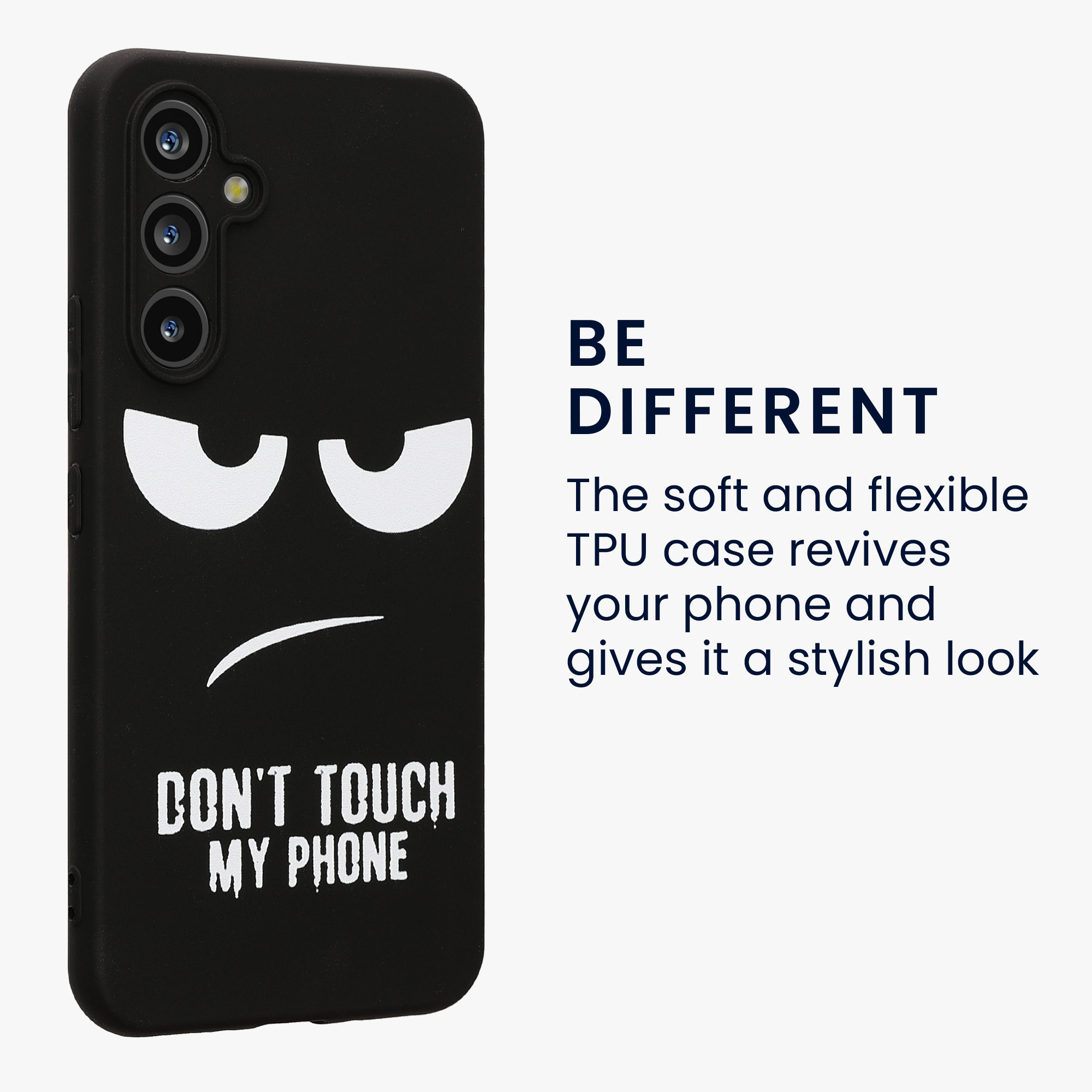 Kryt na mobil Samsung Galaxy A54 5G kwmobile motiv Don't Touch My Phone Don't Touch My Phone - bílá / černá