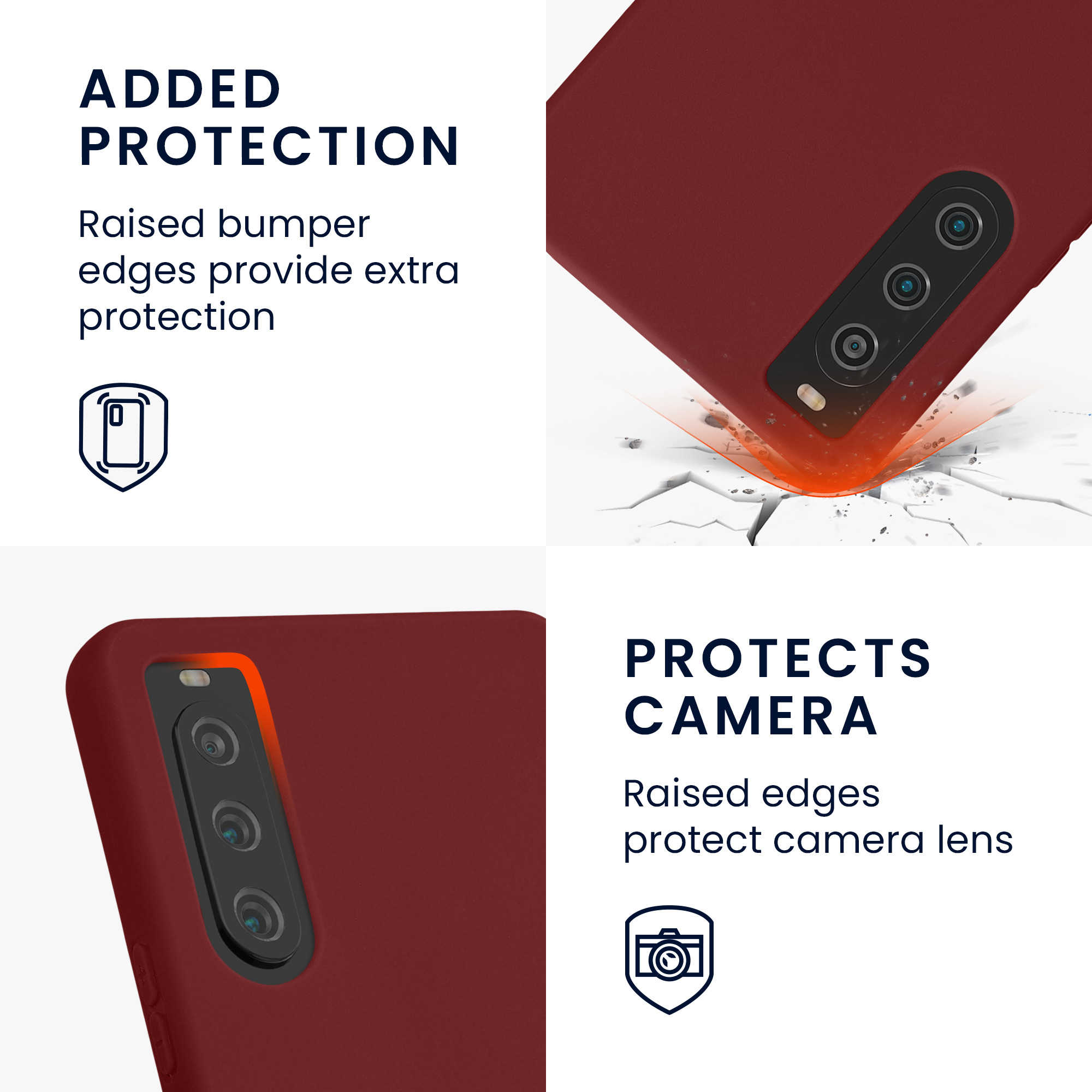 TPU kryt pro Sony Xperia 10 V, nárazuvzdorný, pro bezdrátové nabíjení kwmobile ‑ vínově fialová