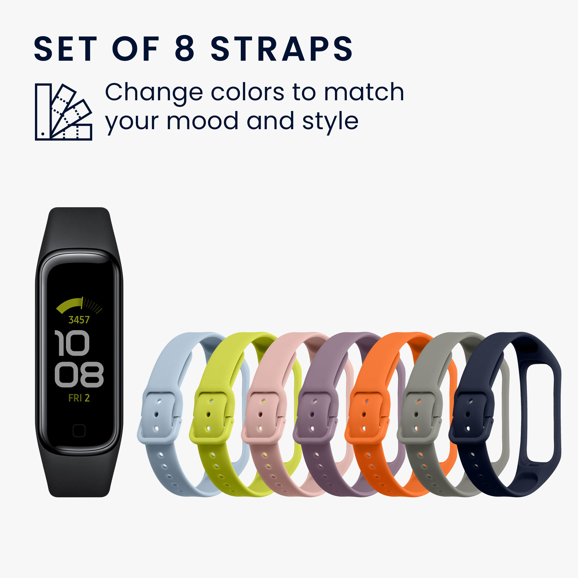 Sada řemínků na chytré hodinky Samsung Galaxy Fit 2 kwmobile 8 ks vícebarevný