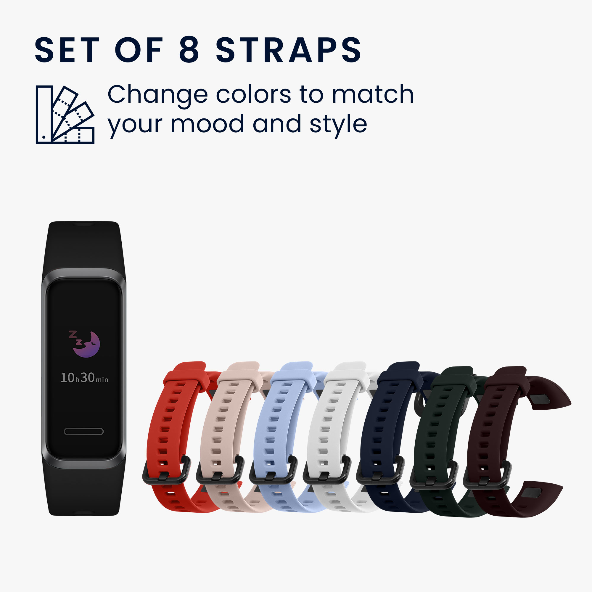 Sada řemínků na chytré hodinky Huawei Band 4 Straps 8 ks vícebarevné