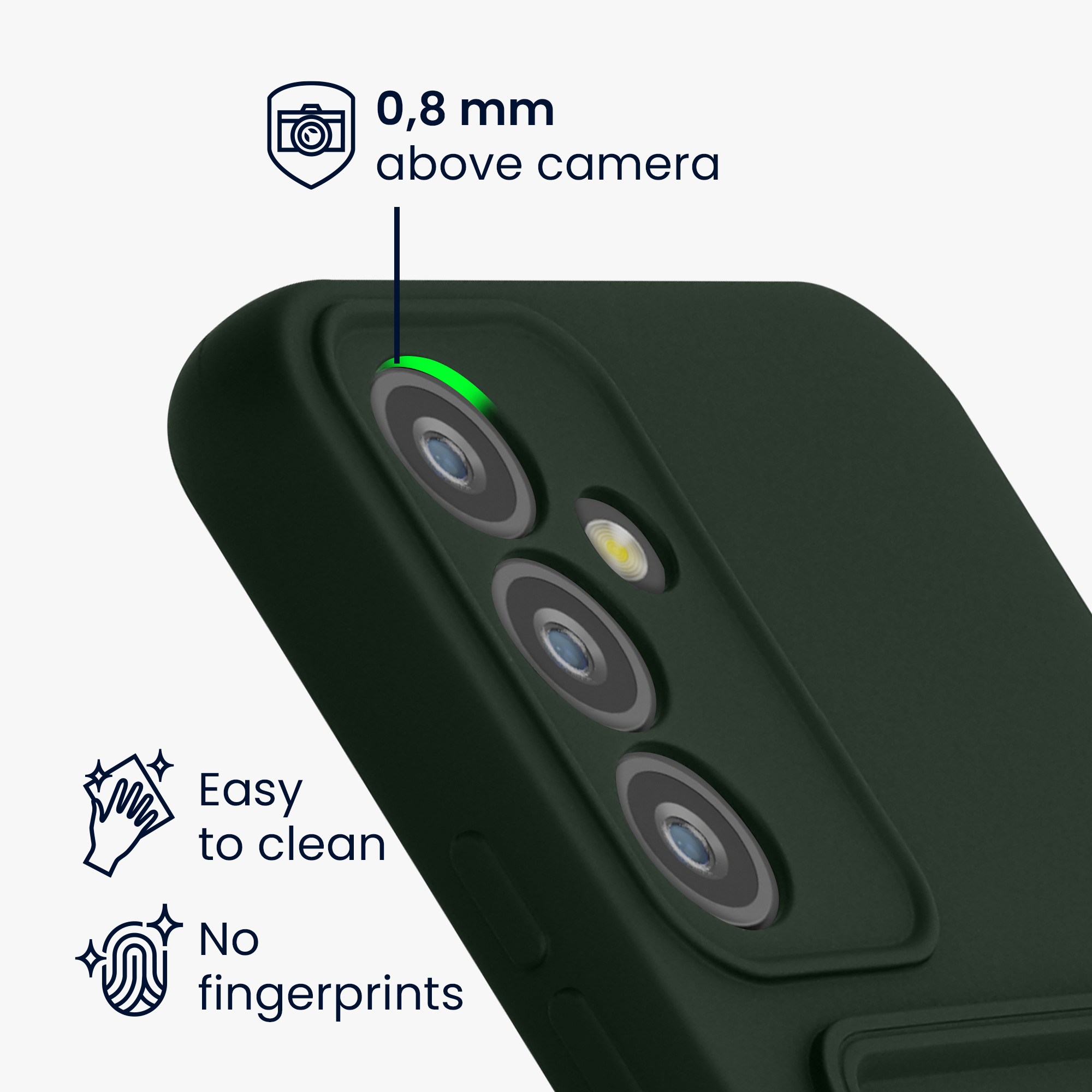 Kryt na mobil Samsung Galaxy A54 5G kwmobile TPU s přihrádkou na kartu Tmavě zelená