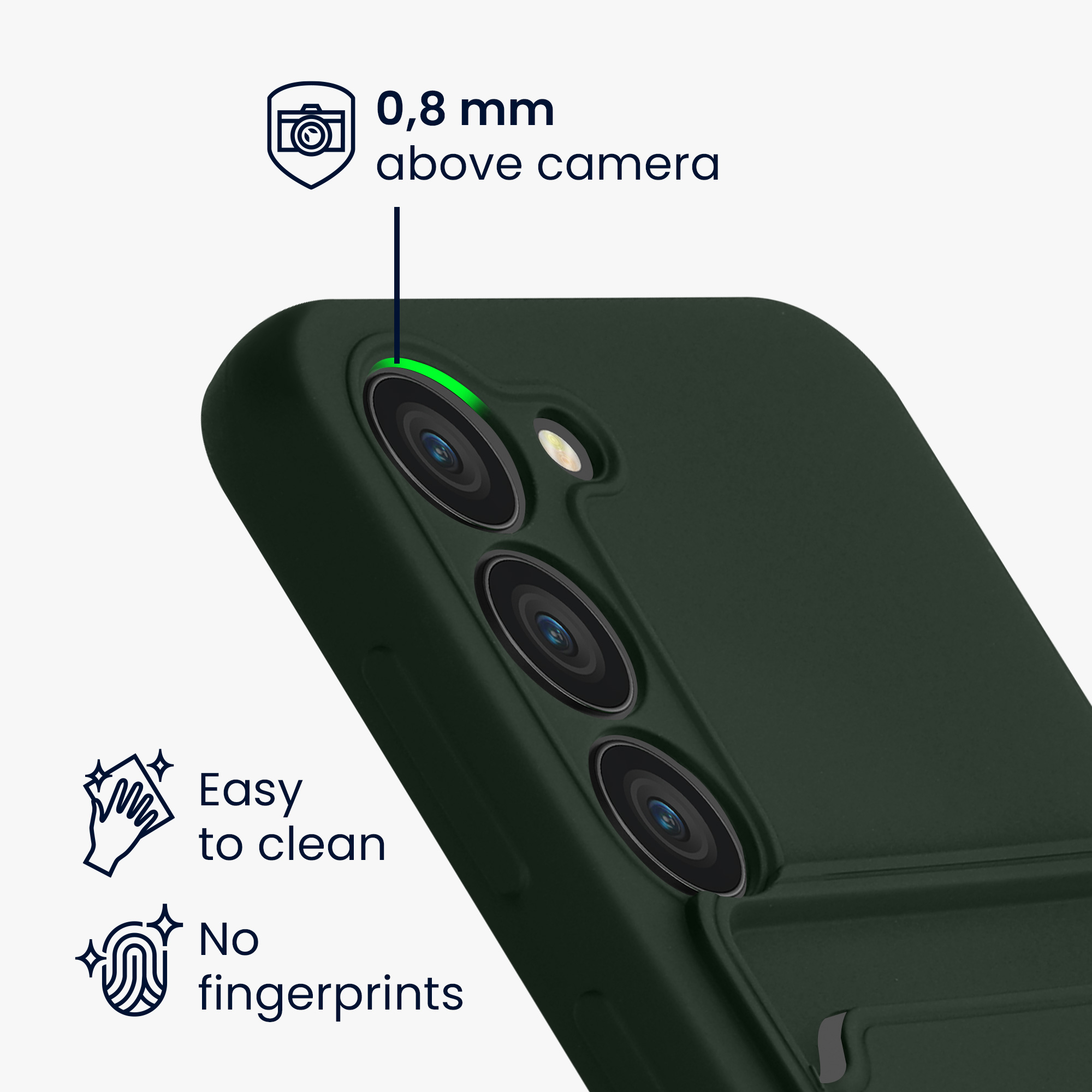 Kryt na mobil Galaxy S23 kwmobile s kartou tmavě zelená