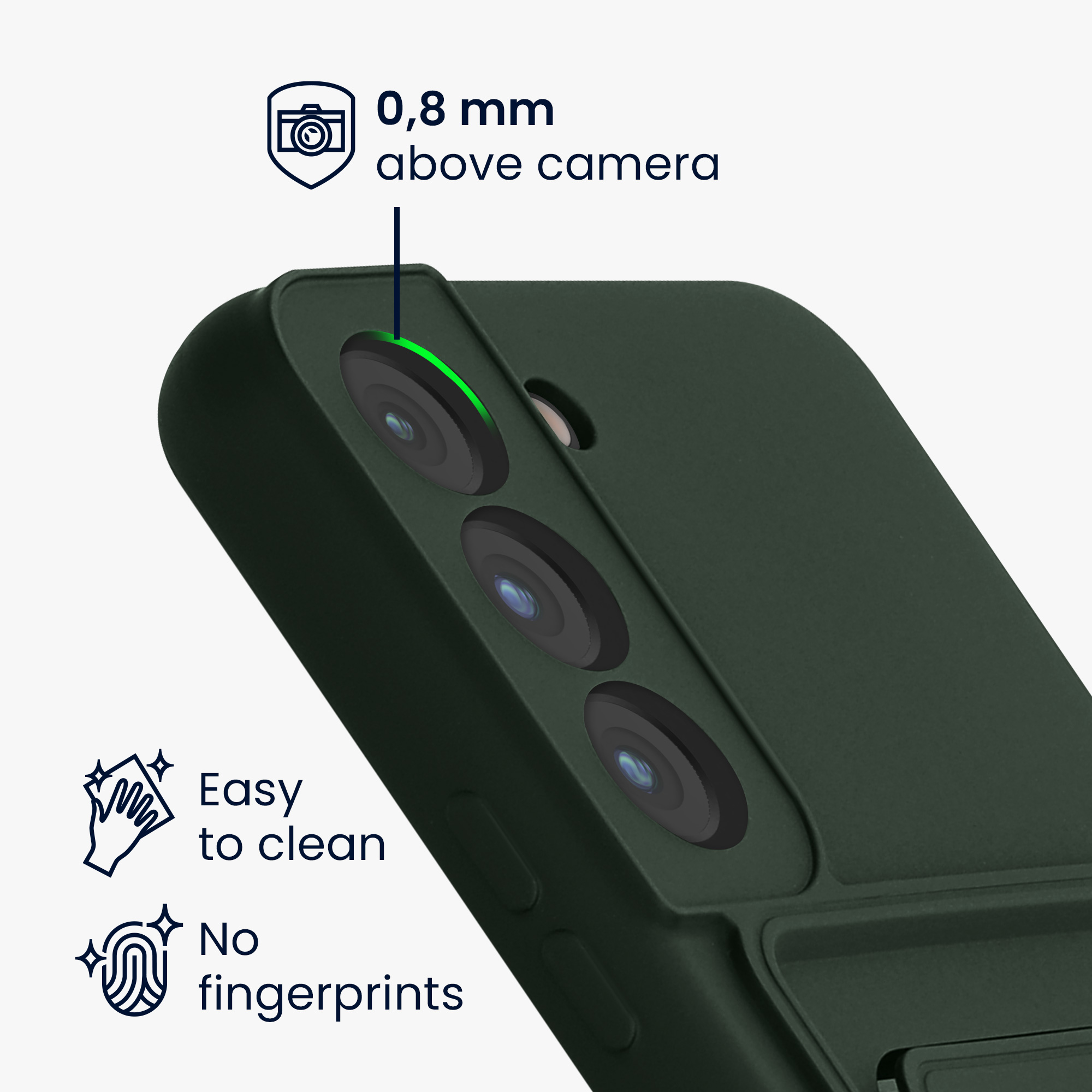 Kryt s kartou na mobil Galaxy S22 kwmobile Card Holder dark green
