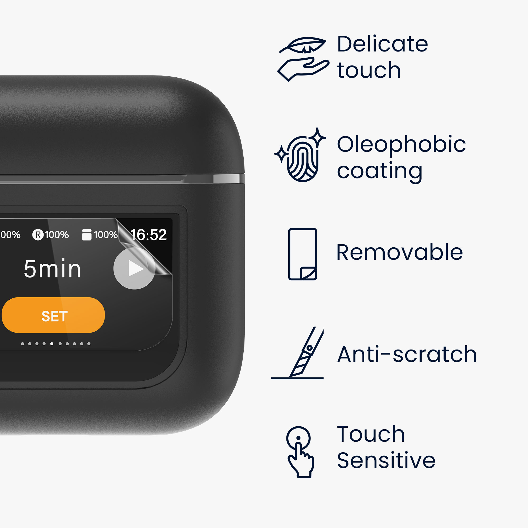 3 ks Ochranná fólie na displej pouzdra sluchátek JBL Tour Pro 2 kwmobile - for earphones charging case display