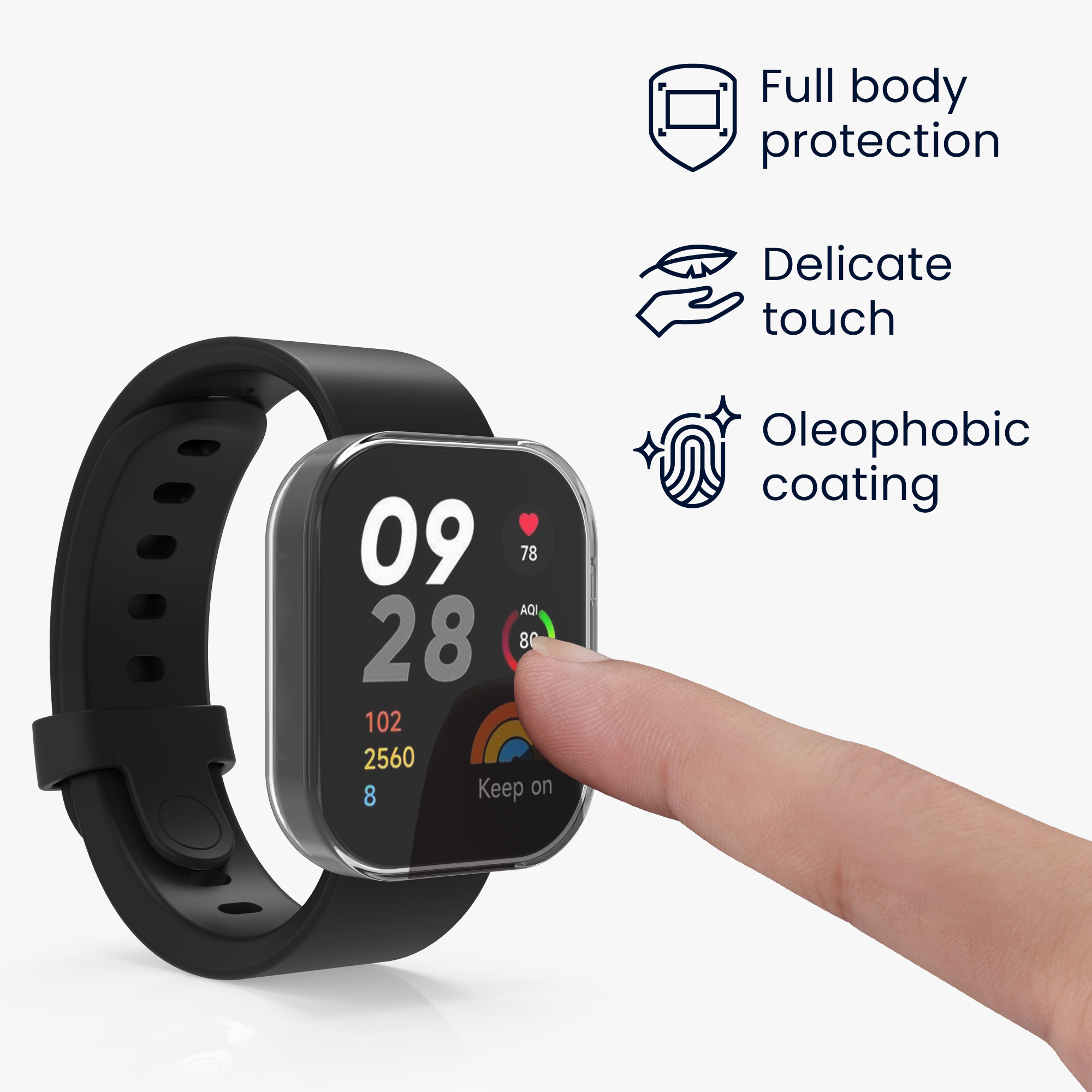 Ochranná fólie Xiaomi Redmi Mi Watch Lite 3 čirá kwmobile sada 2 ks