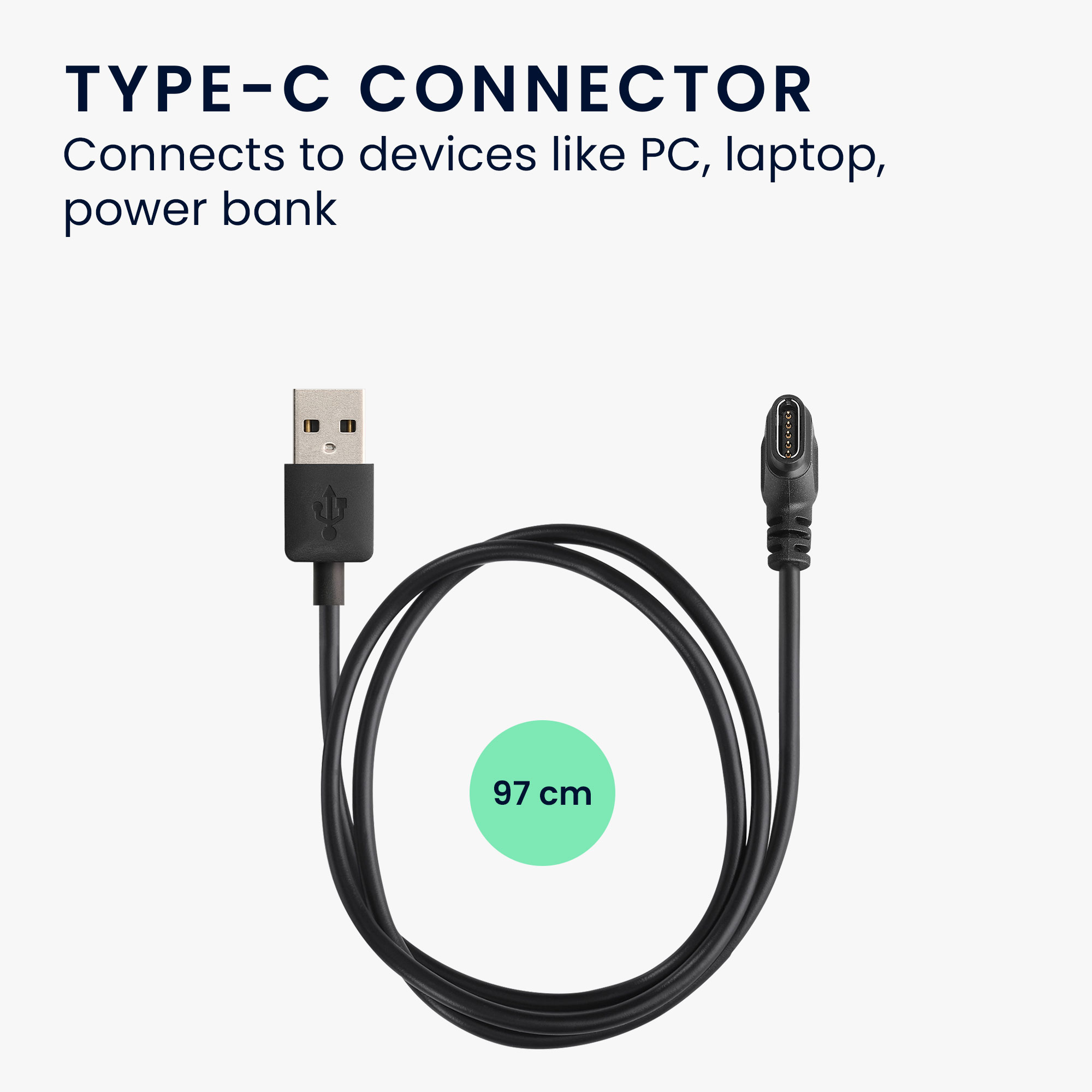 Nabíjecí kabel pro Huami Amazfit Falcon kwmobile USB-C - černá