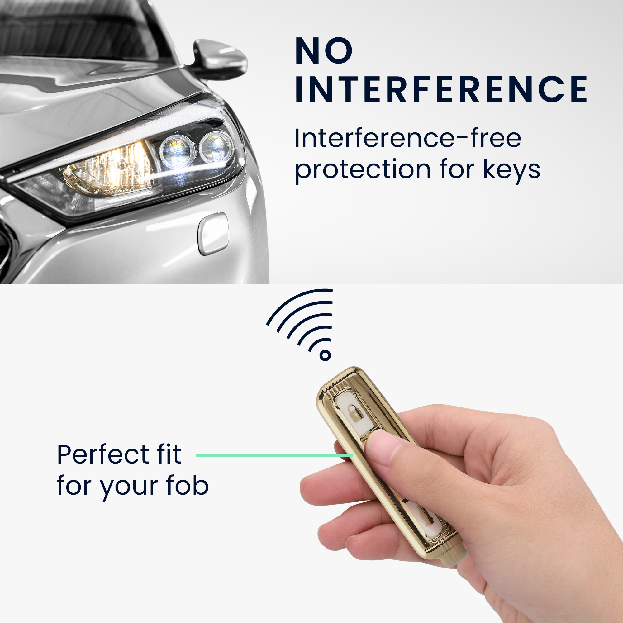 Pouzdro na klíč kwmobile pro Volvo 4tlačítkový klíč Keyless Go - bílá / zlatá