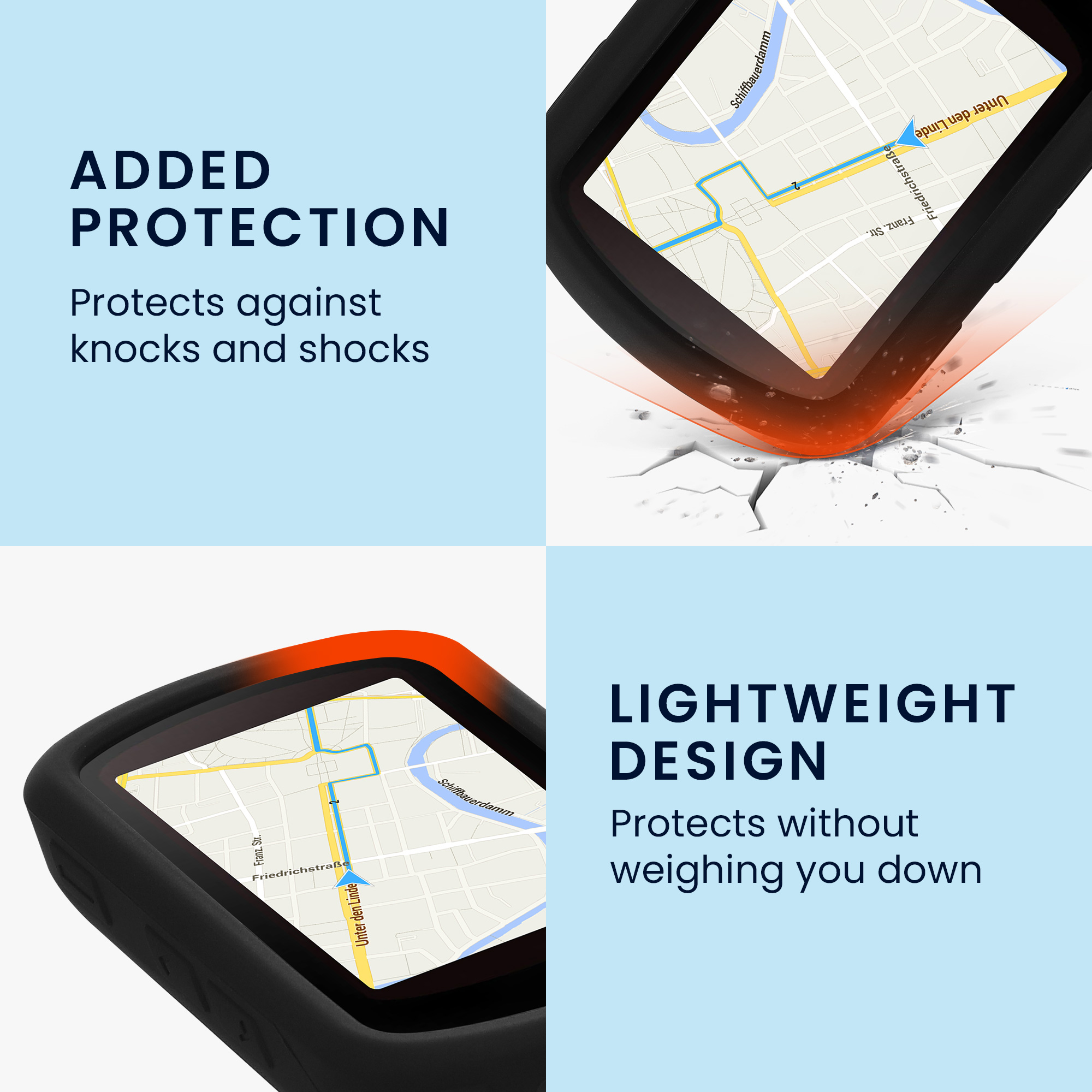 Silikonové pouzdro cyklo GPS Garmin Edge 840 / Edge 540 kwmobile modrá