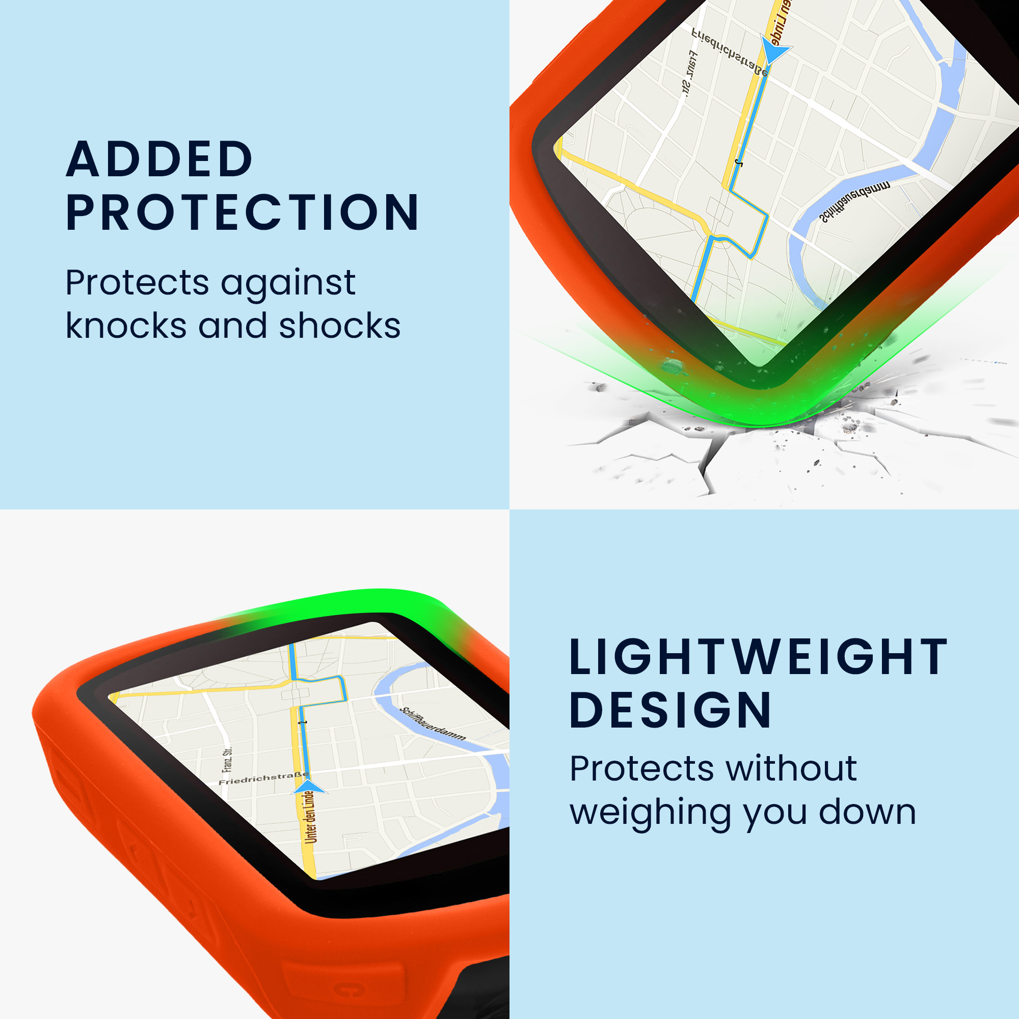 Silikonové pouzdro cyklo GPS Garmin Edge 840 / Edge 540 kwmobile světle zelená