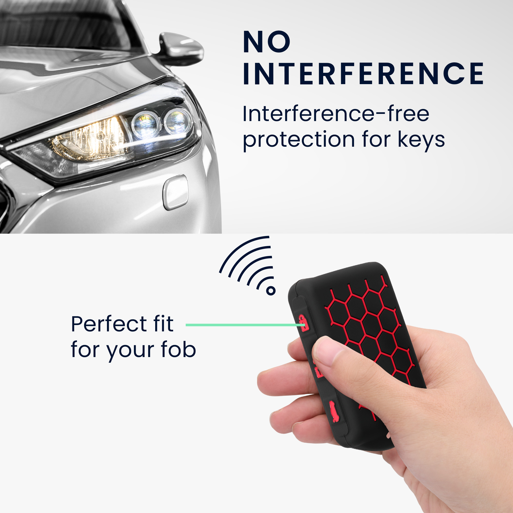 Pouzdro na klíč kwmobile pro Volvo 4tlačítkový klíč Keyless Go - černá / červená
