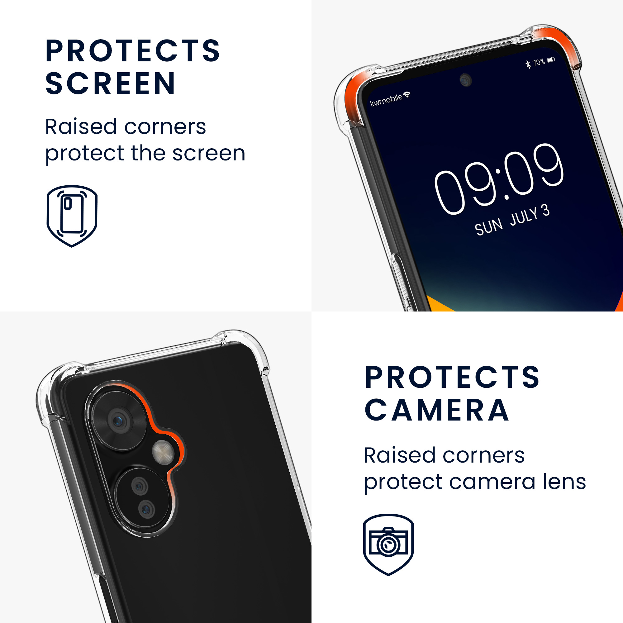 Crossbody kryt kwmobile pro OnePlus Nord CE 3 Lite 5G / Nord N30 5G, transparentní / černá