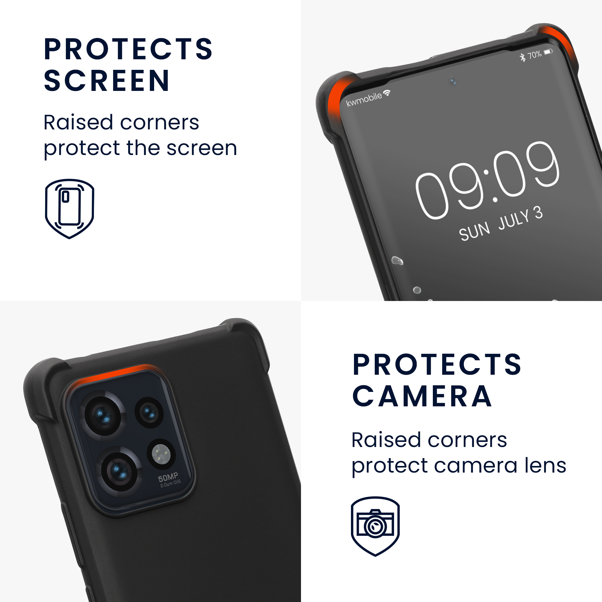 Crossbody kryt na mobil Motorola Edge 40 Pro / Edge+ (2023) kwmobile se šňůrkou černá / transpar