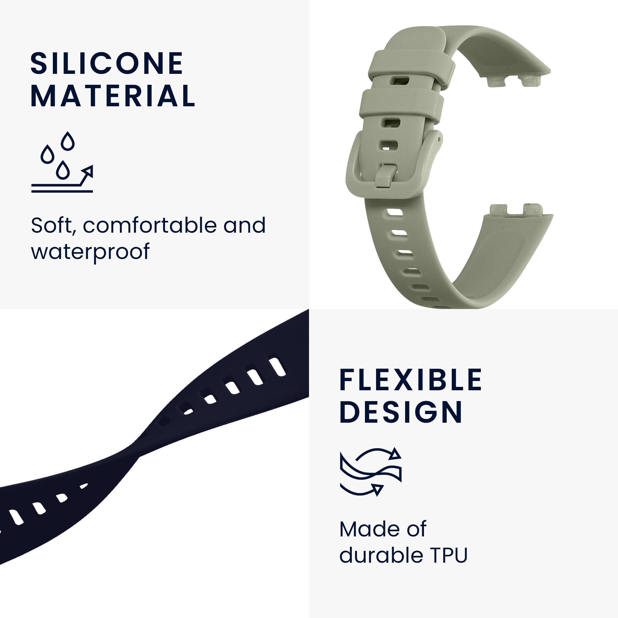 Sada řemínků na chytré hodinky Huawei Band 10 / 9 / 8 2 ks tmavě modro-pastelově zelené