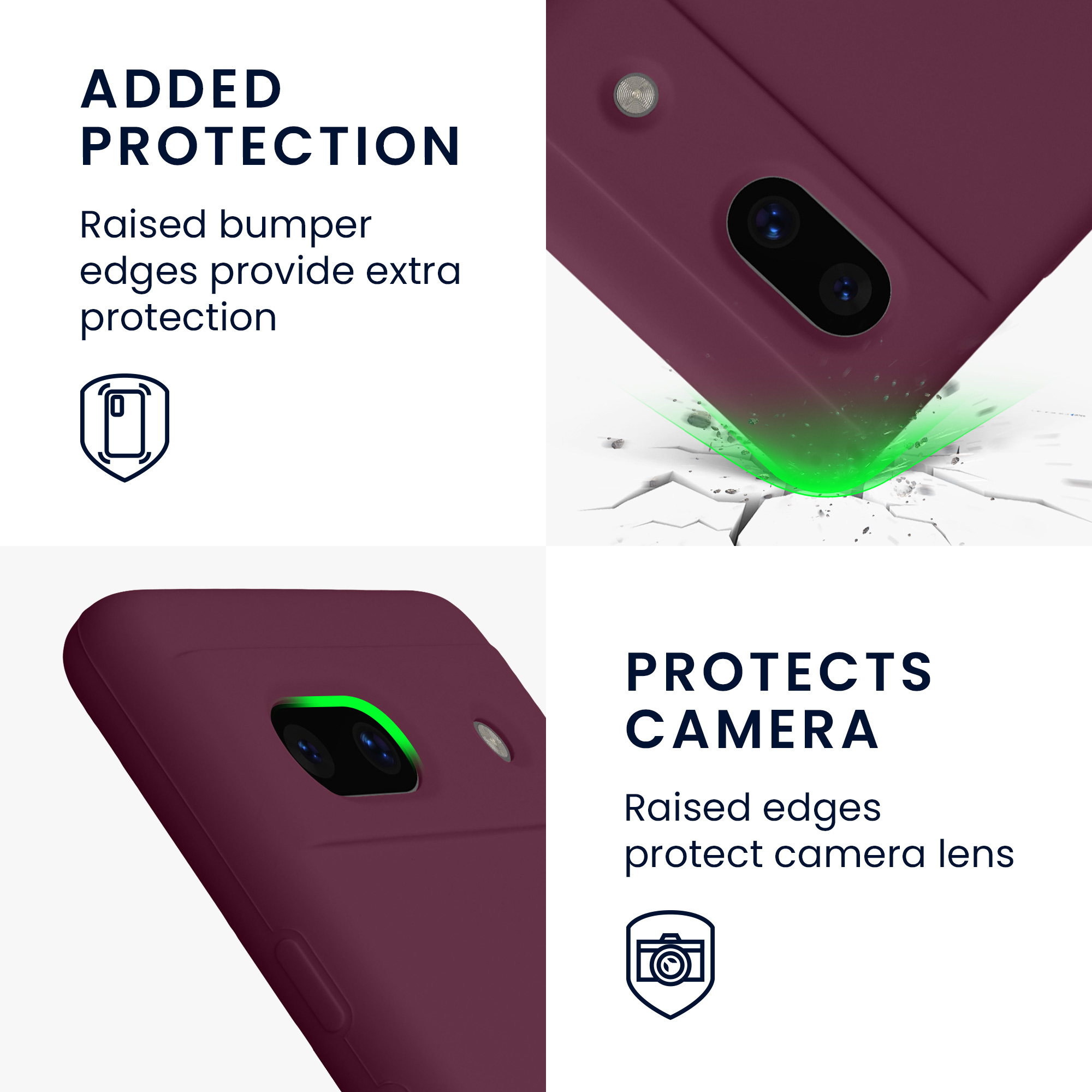 TPU kryt kwmobile Google Pixel 7a - vínově fialový