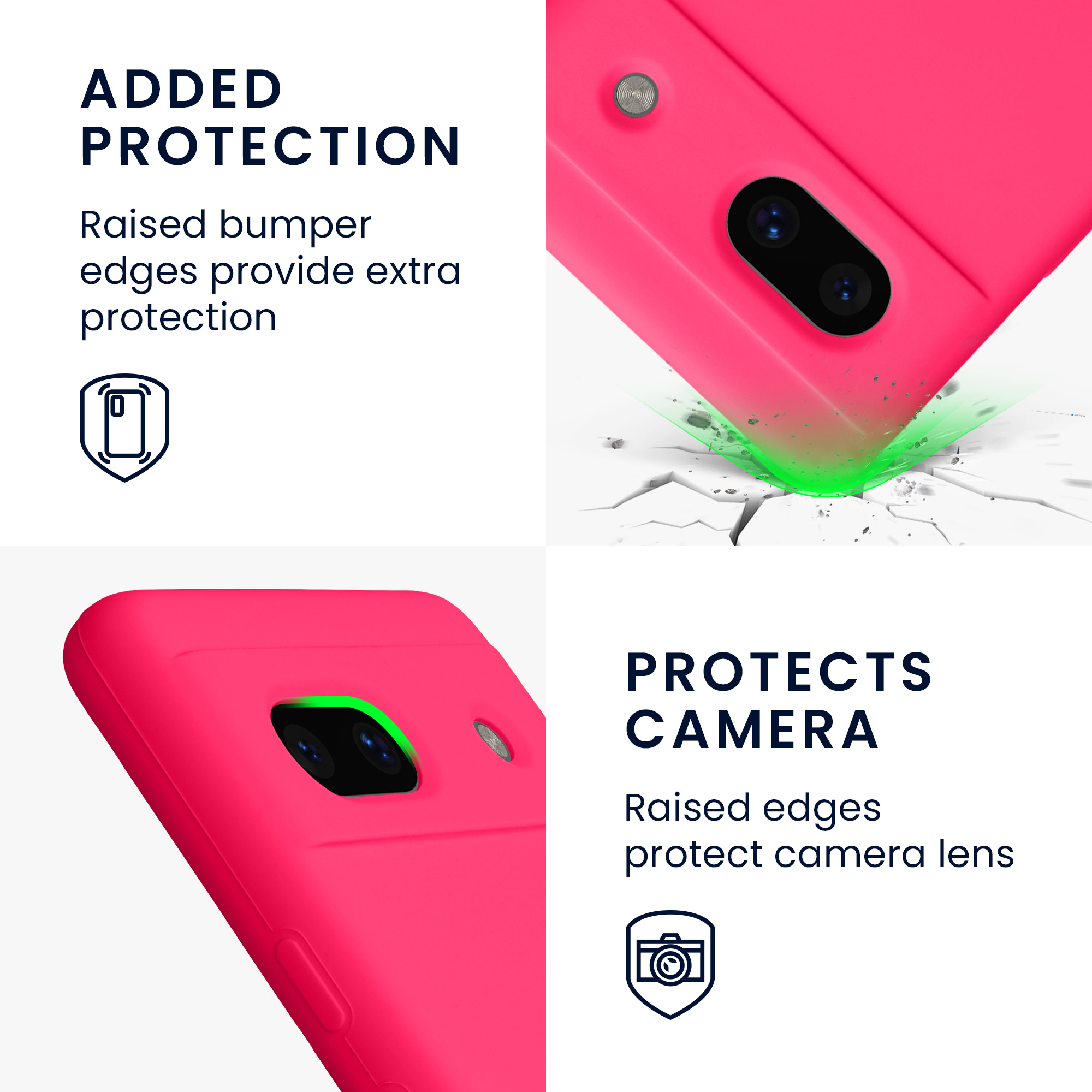 TPU kryt kwmobile Google Pixel 7a - neonově růžový