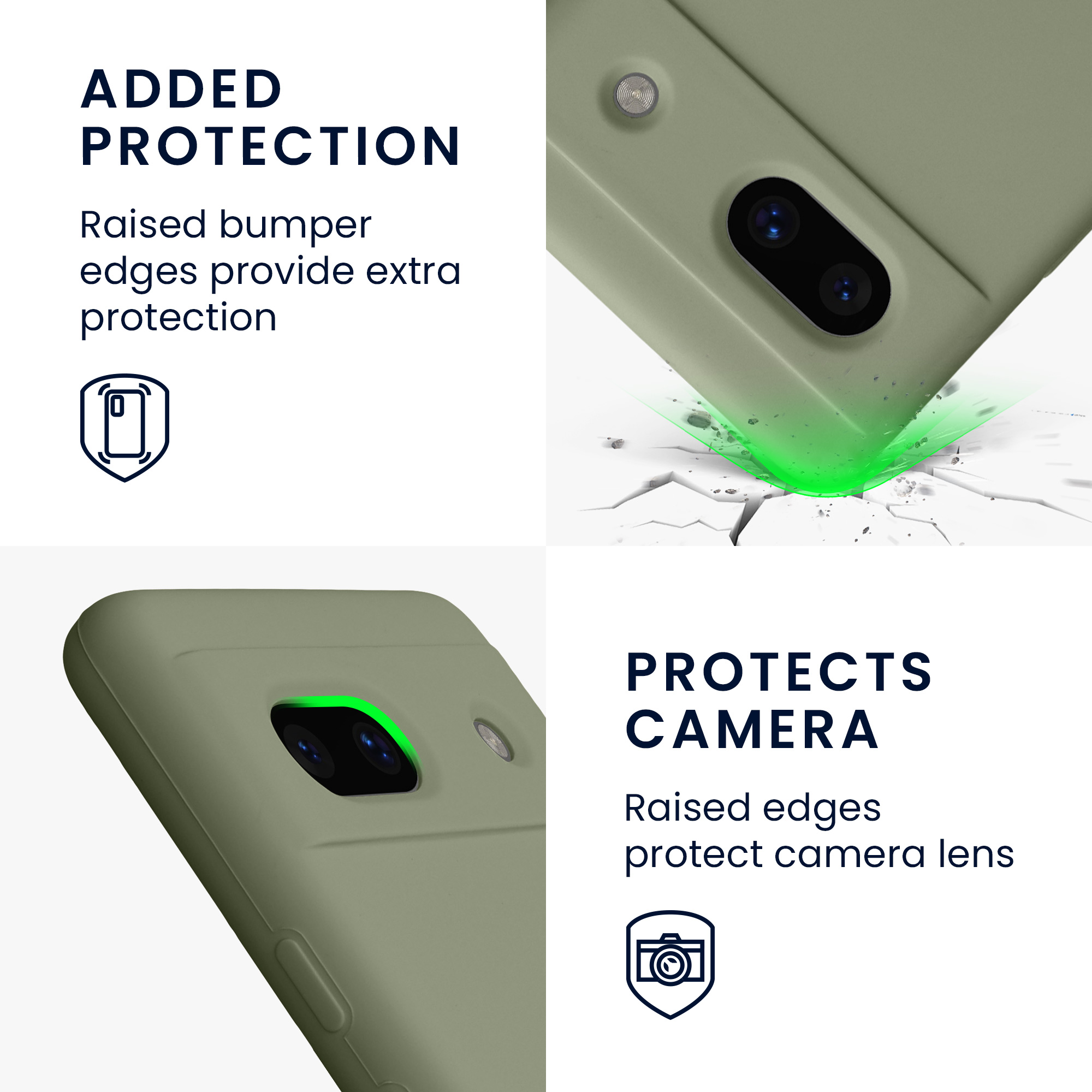 TPU kryt kwmobile Google Pixel 7a - Gray Green