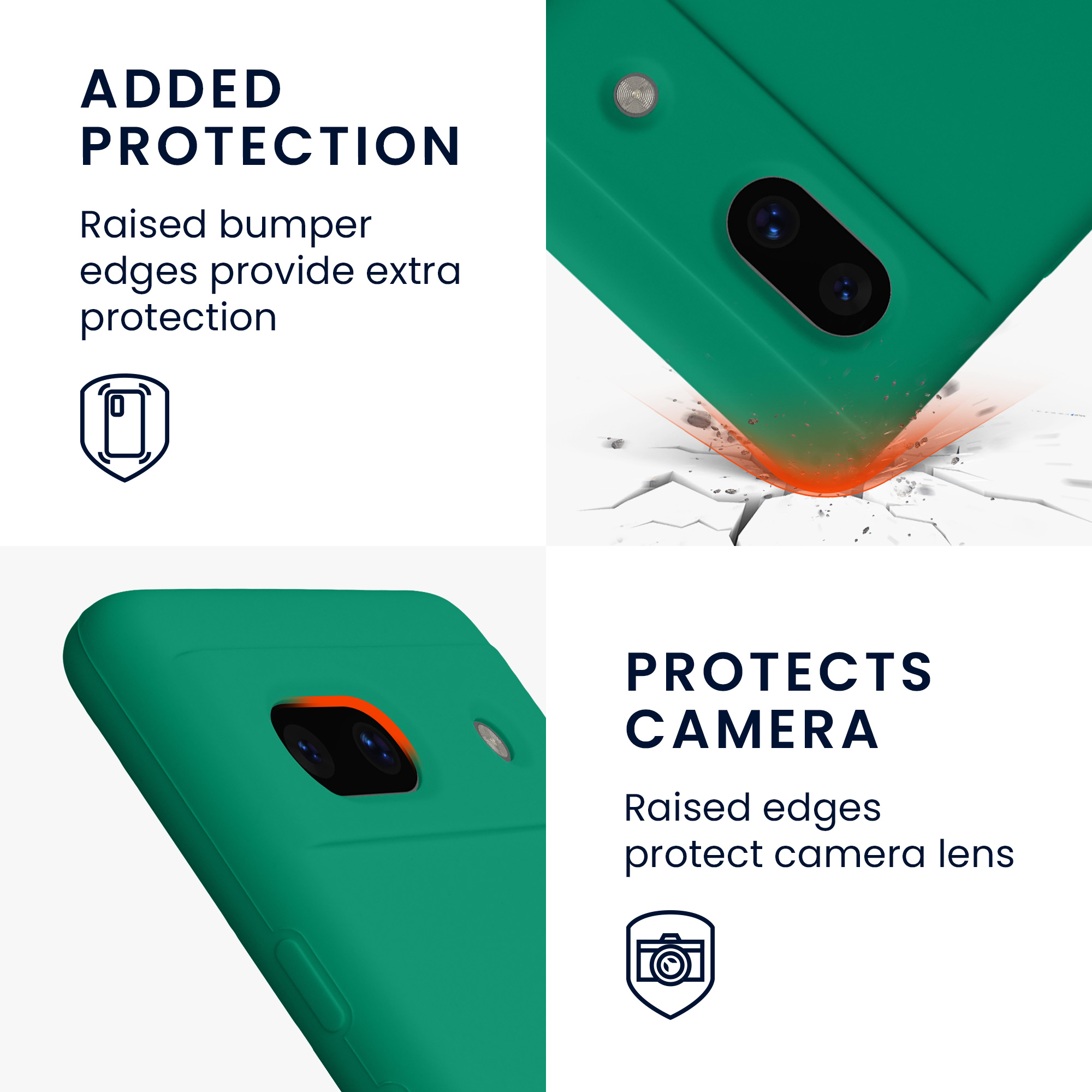 TPU kryt kwmobile Google Pixel 7a - smaragdově zelený