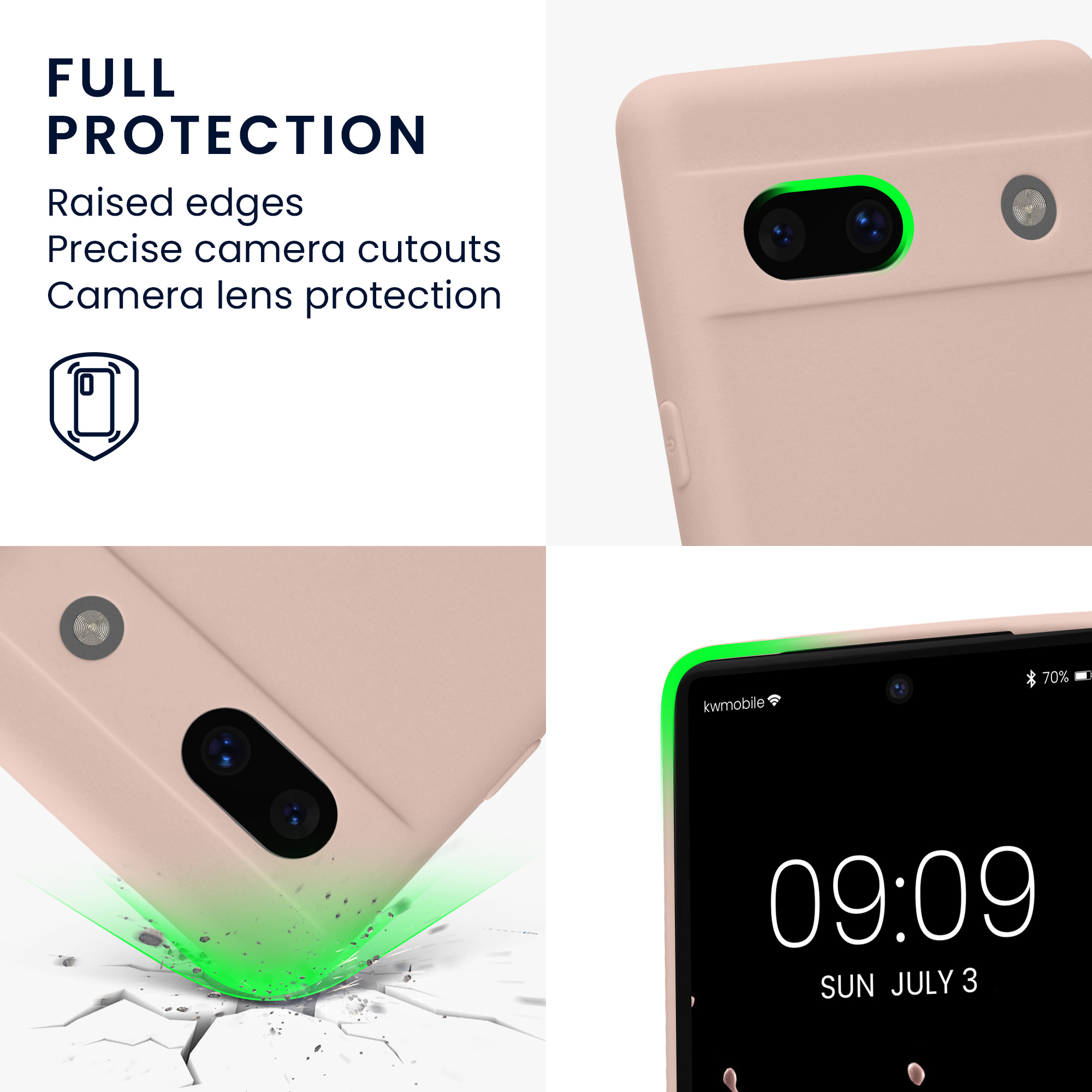 TPU kryt kwmobile Google Pixel 7a - Coconut Swirl