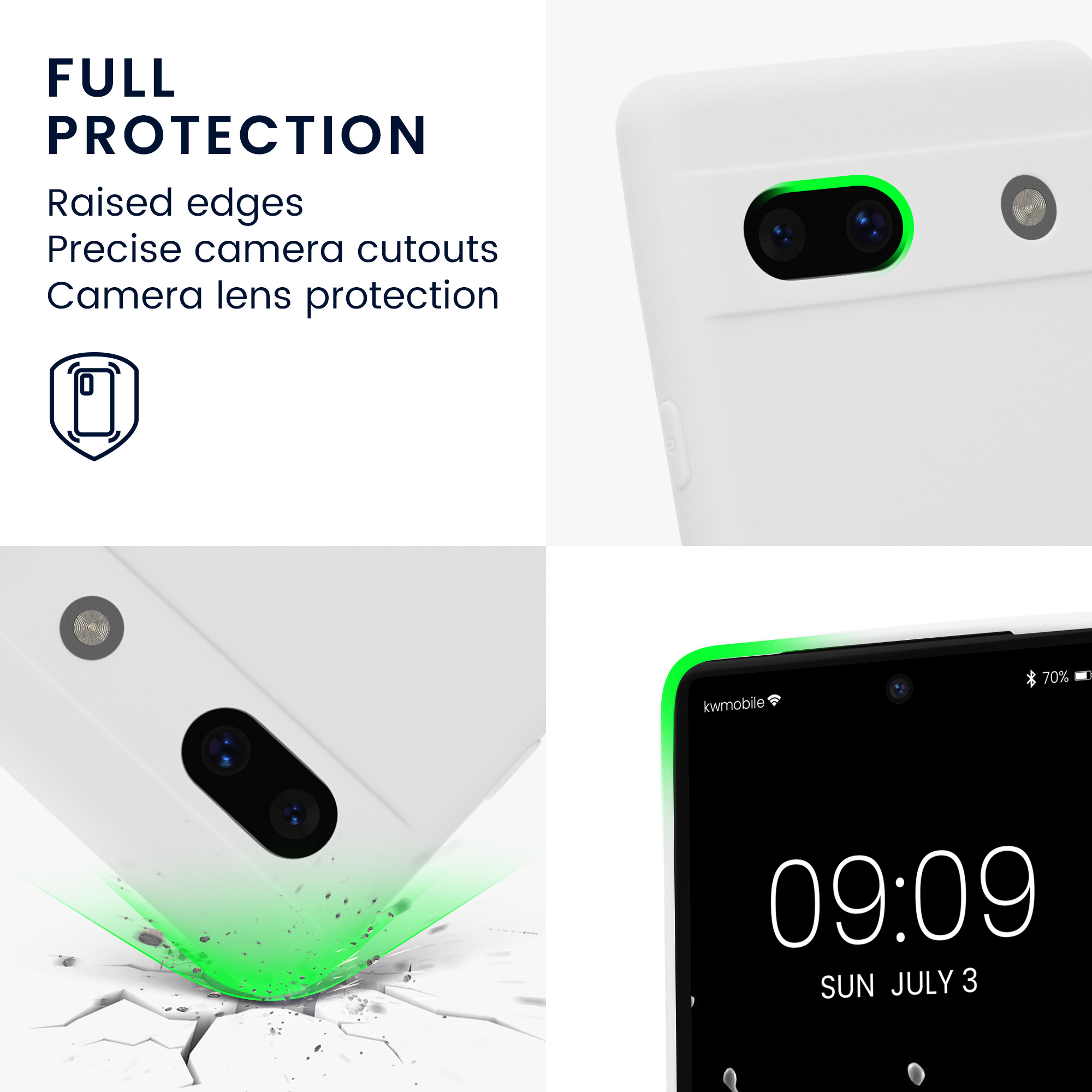 TPU kryt kwmobile Google Pixel 7a - White Matte