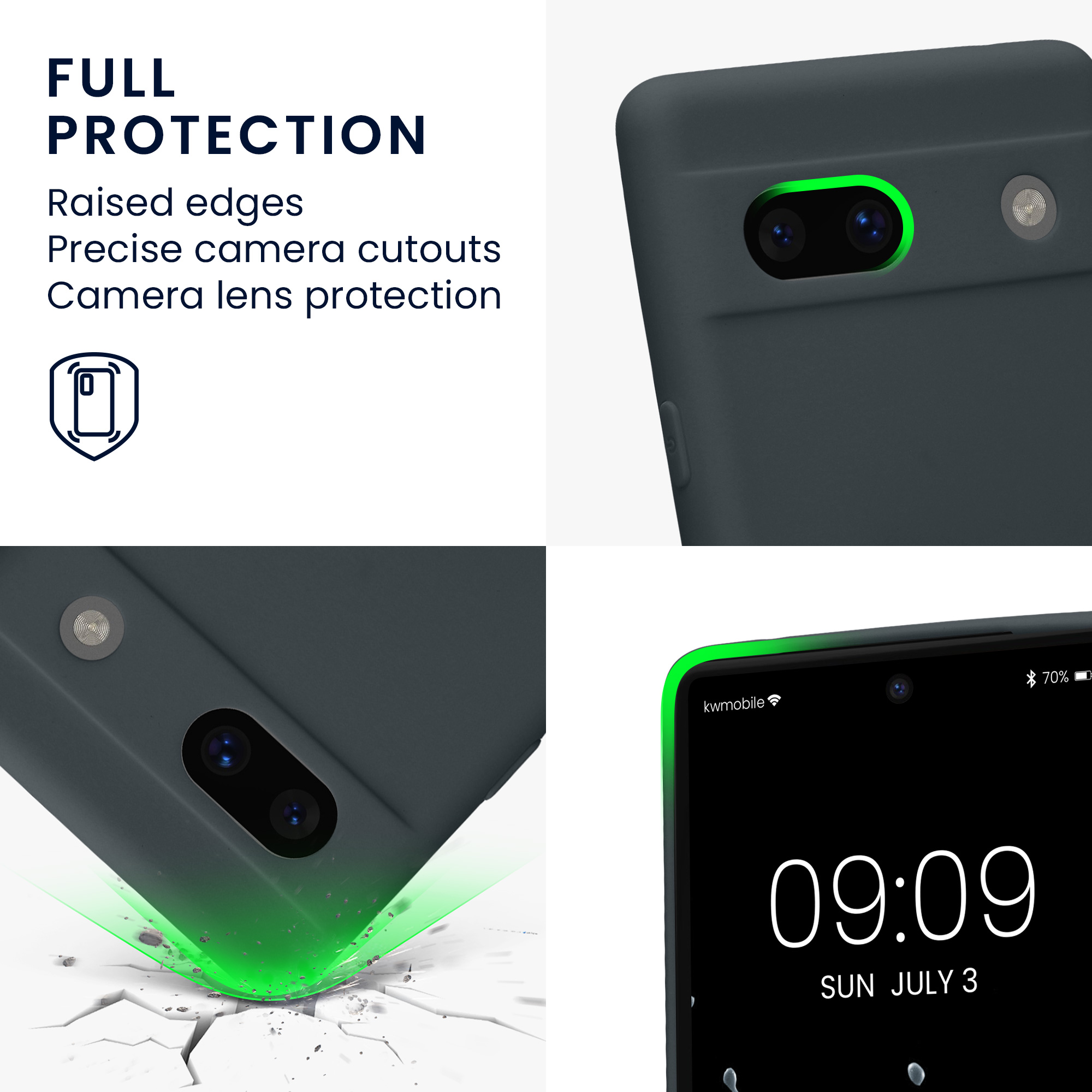 TPU kryt kwmobile Google Pixel 7a - Blueberry